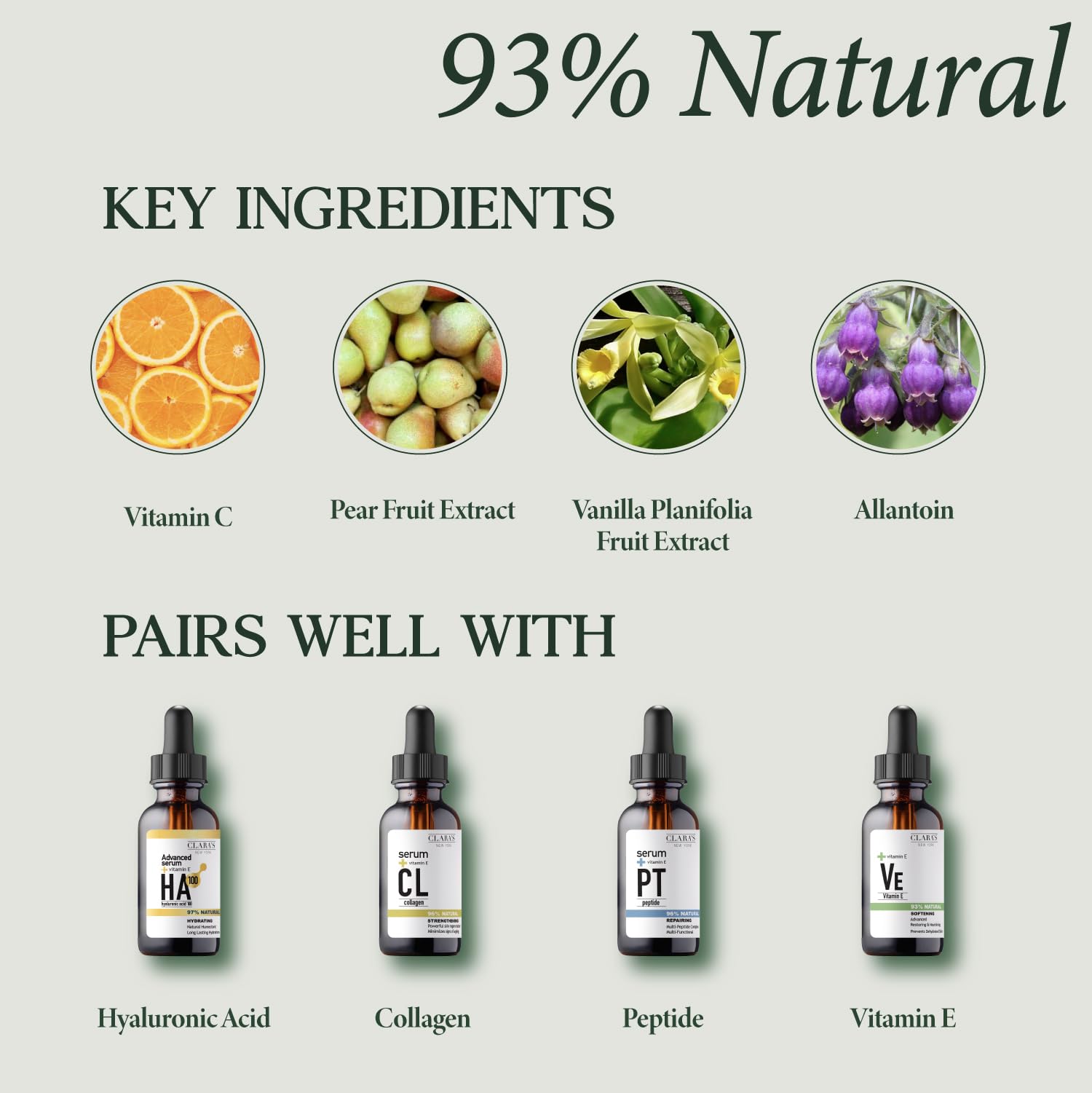 CLARA'S NEW YORK | Brightening Vitamin C Moisturizer Face Cream | with Hyaluronic Acid | Acne Scars Dark Spots Reduce Fine Lines