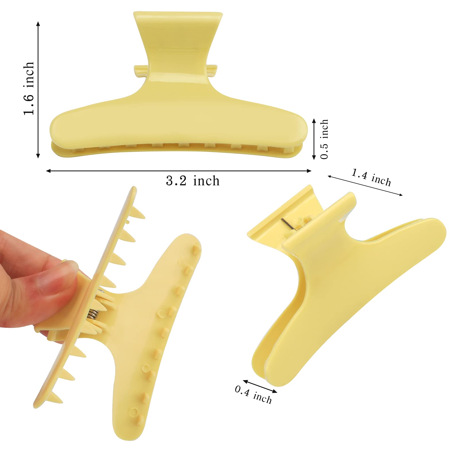 Ondder 12 Pack Butterfly Hair Clamps Clips Hair Claw Clips Salon Pro Section Clip For Styling, Sectioning, Cutting, Coloring Lar