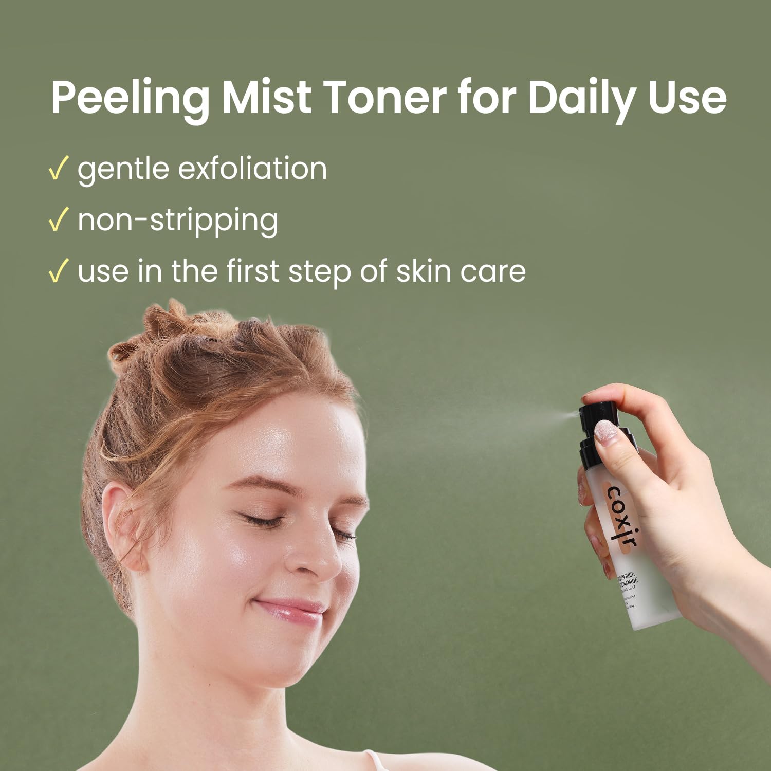 coxir BROWN RICE NIACINAMIDE daily PEELING MIST TONER l TXA(Tranexamic Acid), Niacinamide,AHA,BHA and Brown Rice l Daily Exfolia