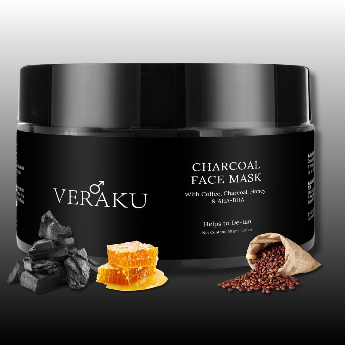 Charcoal Face Mask For Men | Deep Cleansing & Oil Control | RinseOff Clay Mask For Pores & Blackheads | Aha Bha Exfoliation | A