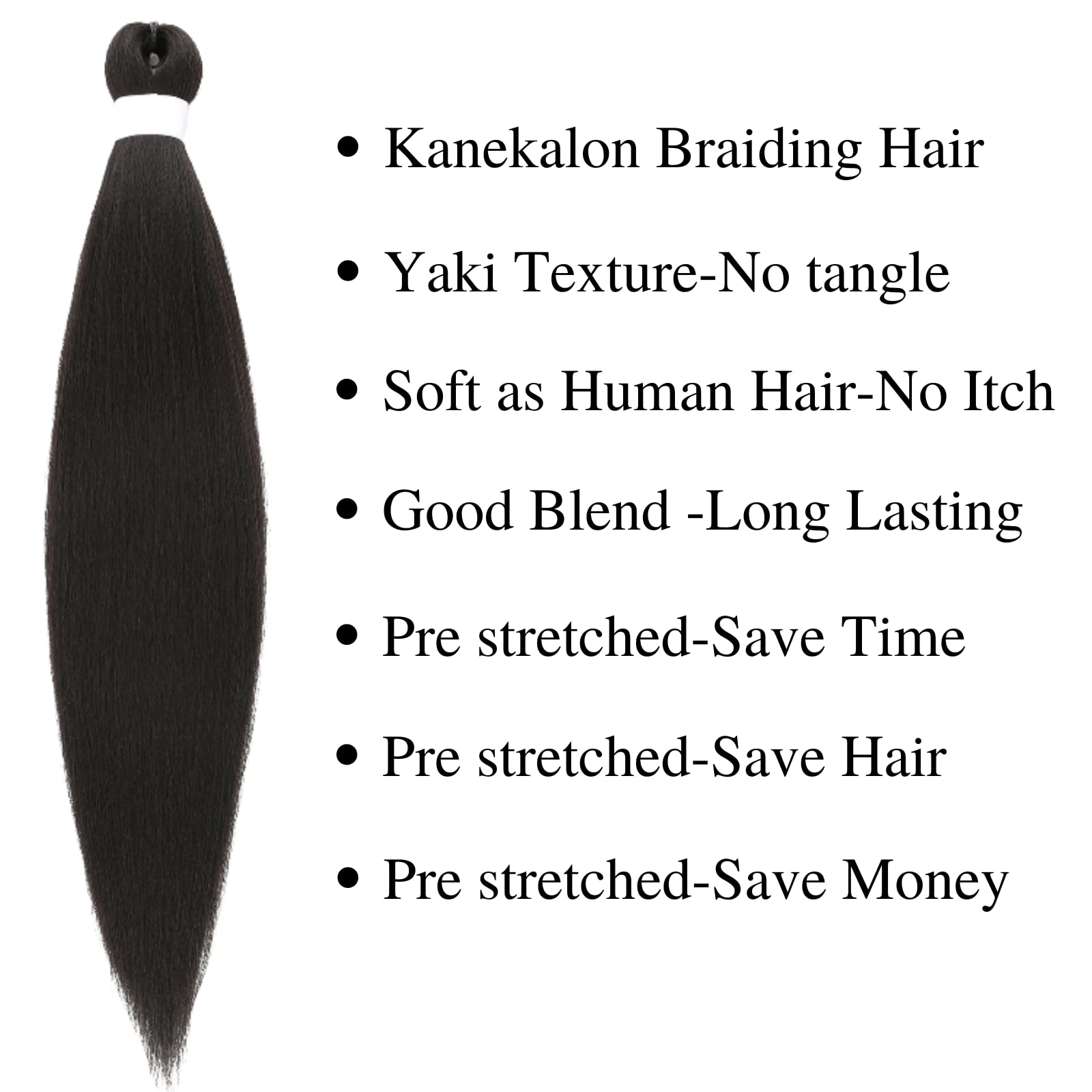 Gozill Black Pre Stretched Braiding Hair Ez Braid Kanekalon Braiding Hair Prestretched Micro Hypoallergenic Kids Braiding Hair C