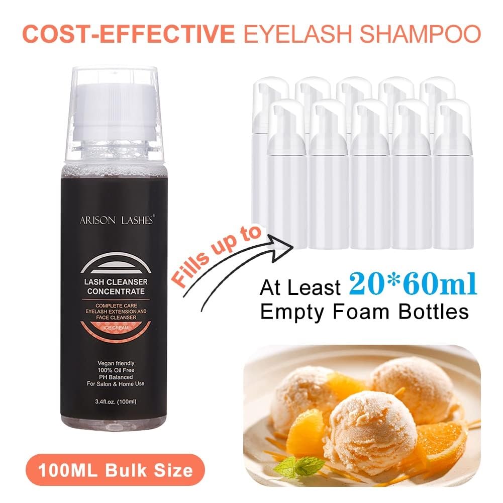 Eyelash Cleanser Concentrate 100Ml Lash Extensions Shampoo Natural Foaming Cleanser Diy Non-Lrritating Wash For Extensions Lashe
