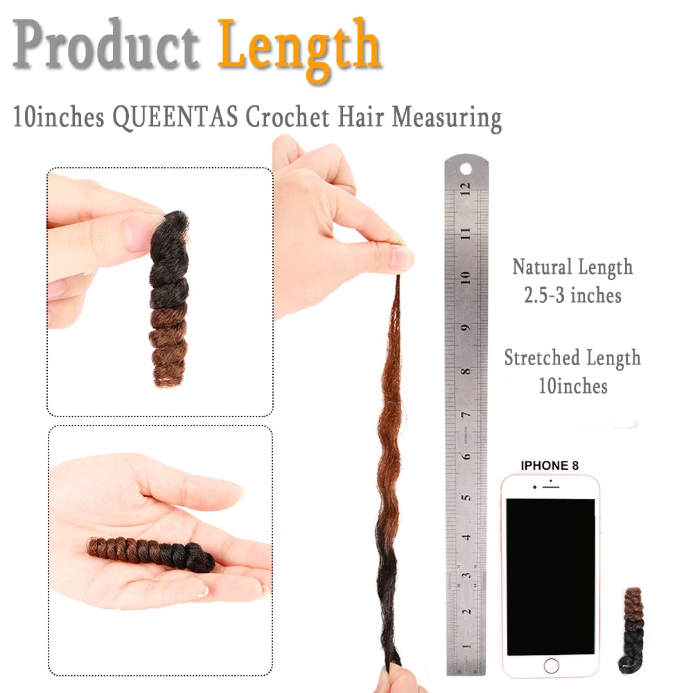 Queentas Crochet Hair For Women 6 Packs 10Inches 8Mm Small Toni Curl Carrie Curl Brown Short Curly Crochet Synthetic Hair Extens