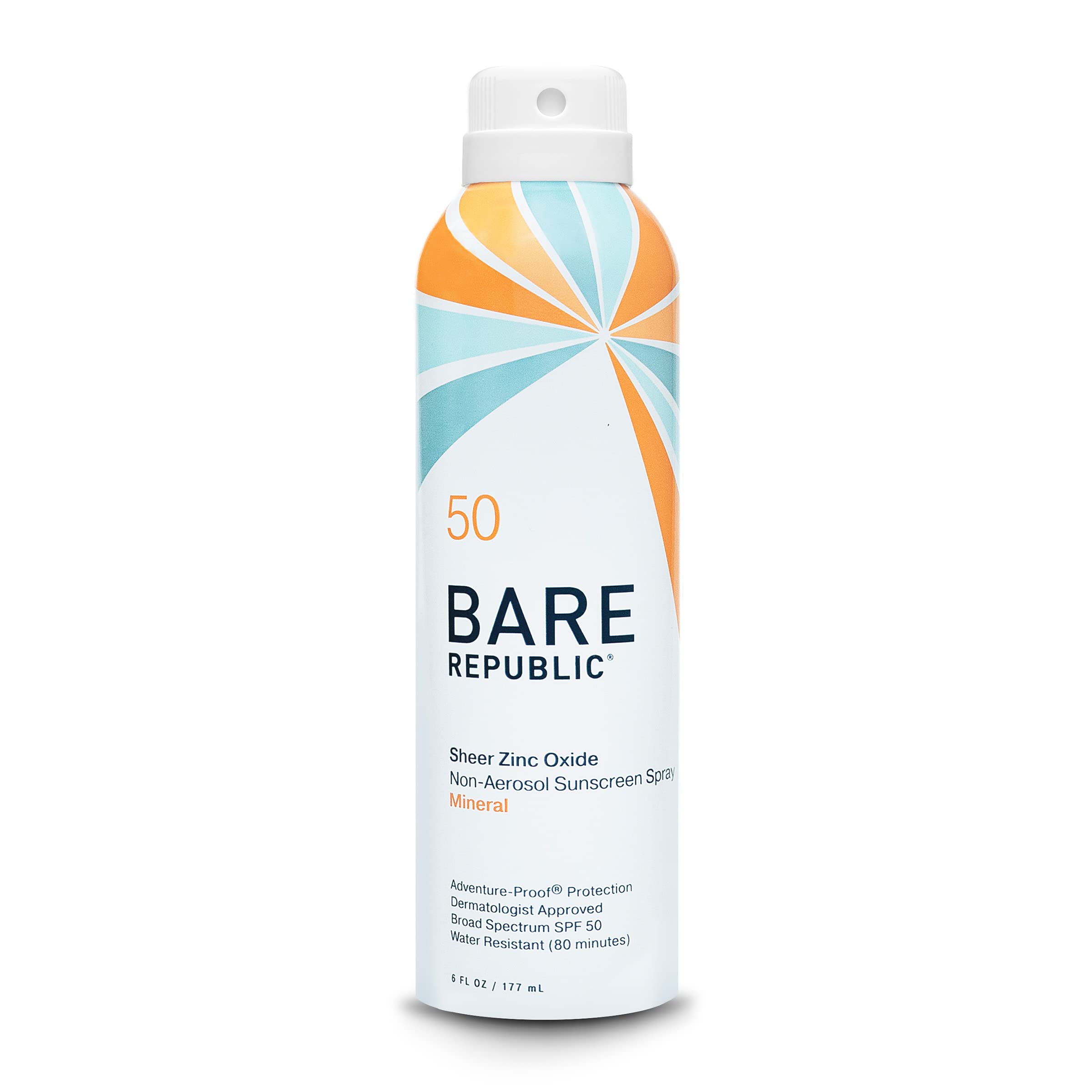 Bare Republic Mineral Sunscreen Spf 50 Sunblock Spray, Sheer And Non-Greasy Finish, Vanilla Coco Scent, 6 Fl Oz