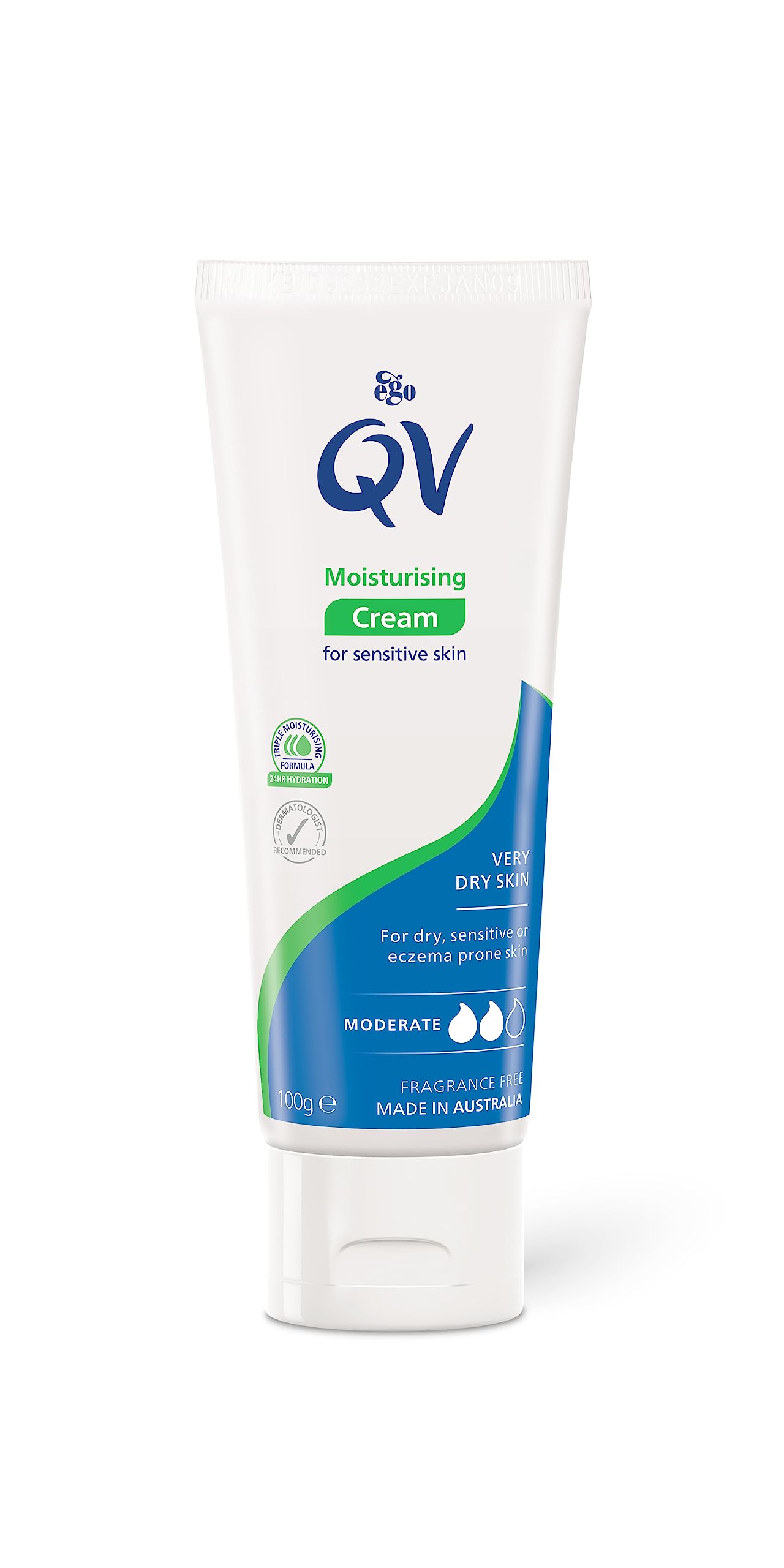 QV cream 100g Tube, 24 Hour Moisturisation, Ideal for Dry Skin conditions, such as Eczema, Psoriasis and Dermatitis