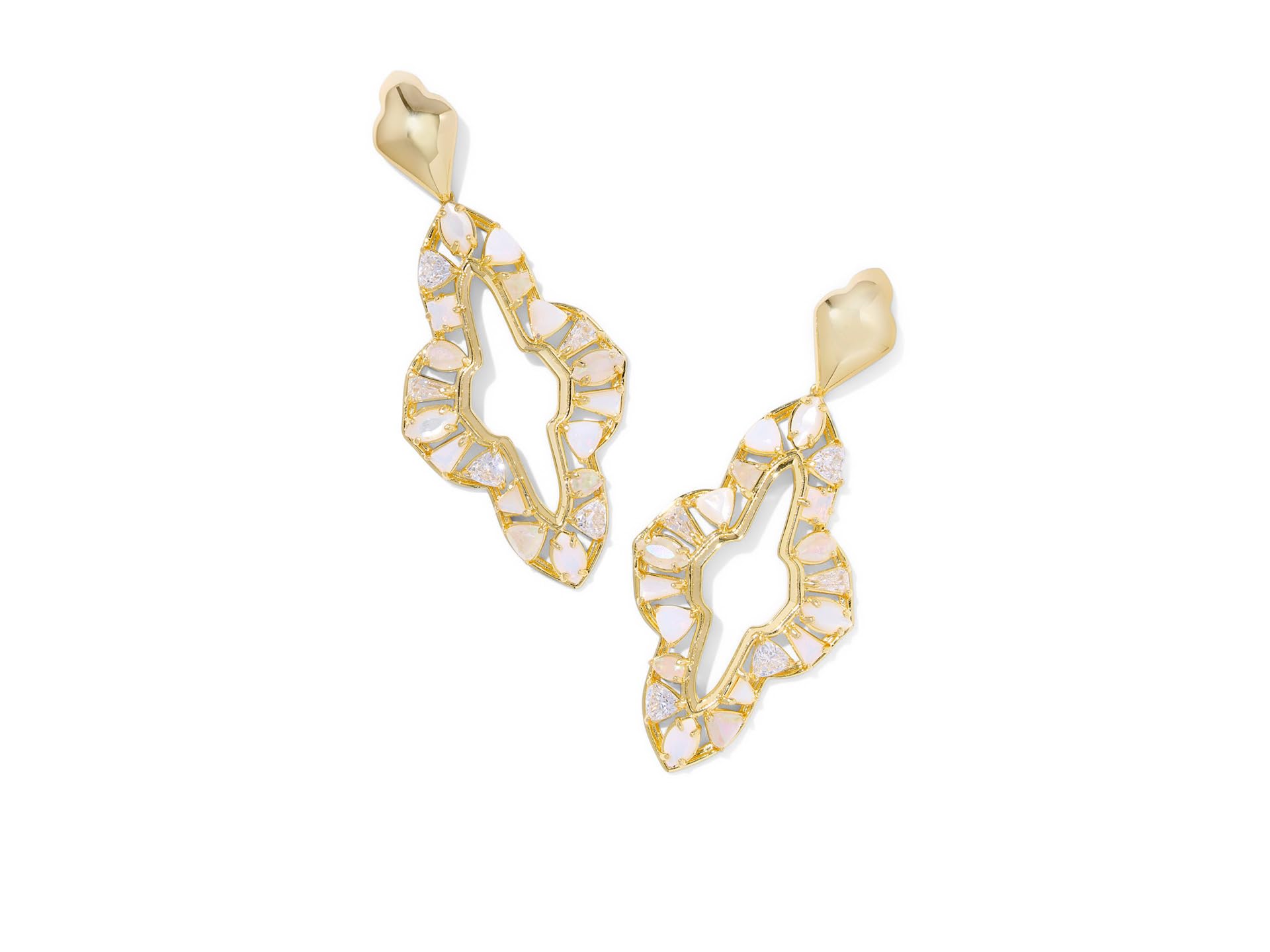 Kendra Scott Womens Abbie Crystal Statement Earrings Gold Neutral Mix One Size,