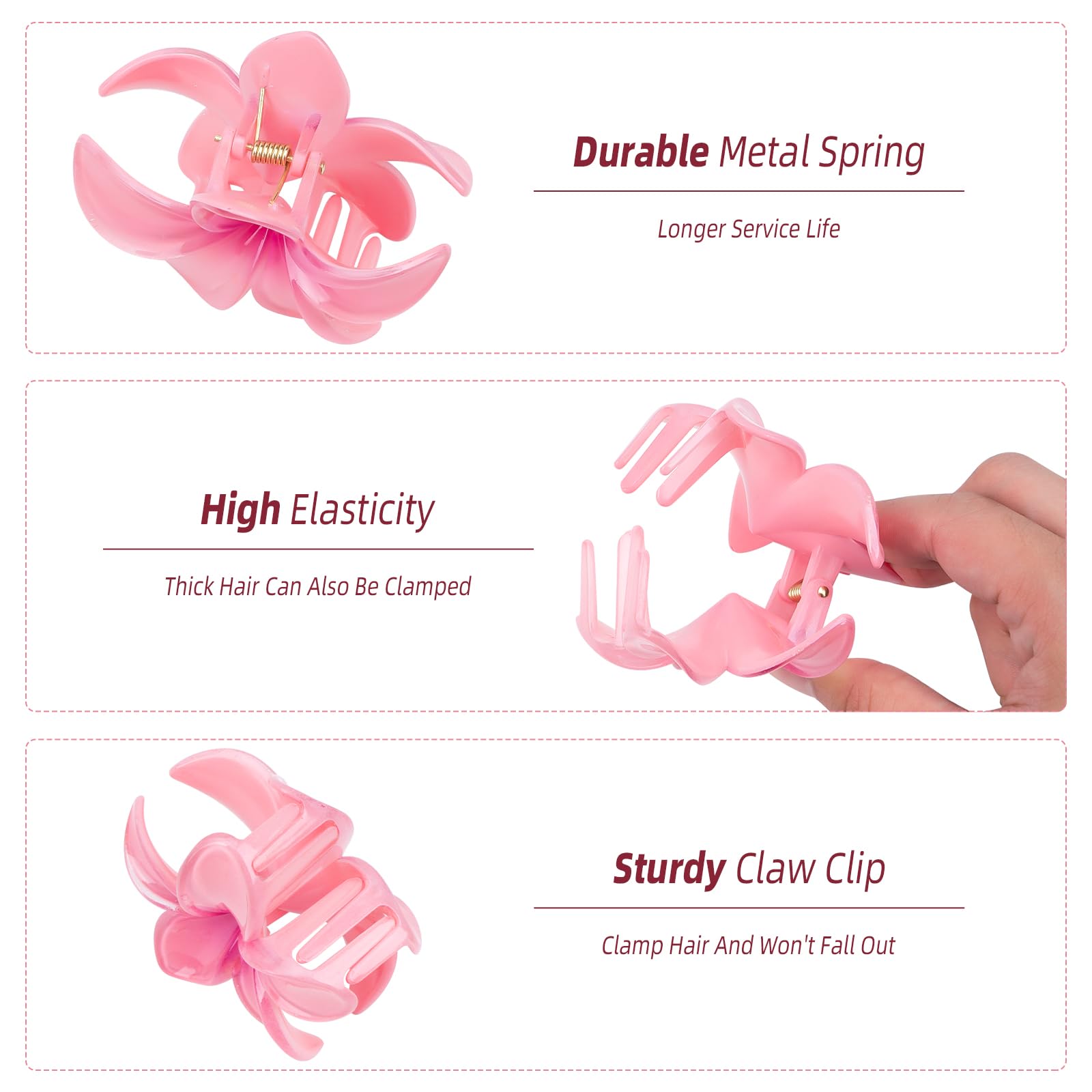 Kivzex Hawaiian Flower Hair Claw Clip For Women 6 Pcs Plumeria Flower Hair Clips For Thick Thin Hair Hawaii Hair Accessories - G