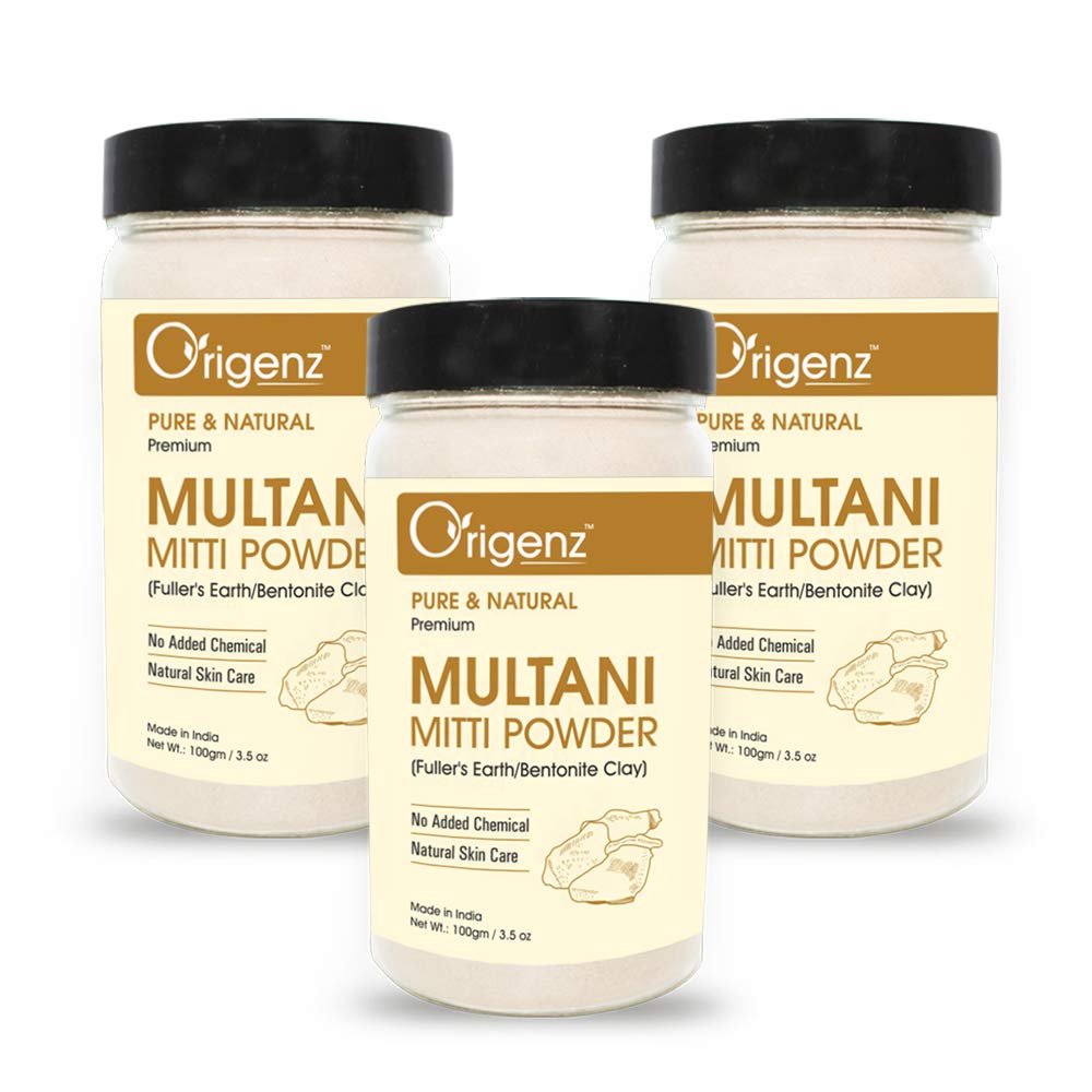 Origenz Multani Mitti Powder 300 Gm For Face Pack, Hair Mask, Skin Care, Body, Wash, Acne, Cleansing | Fullers Earth | Natural C