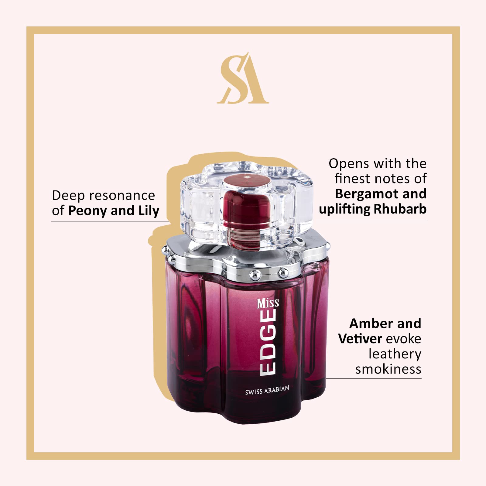 Swiss Arabian Miss Edge - Luxury Products From Dubai - Long Lasting And Addictive Personal Edp Spray Fragrance - A Seductive, Si