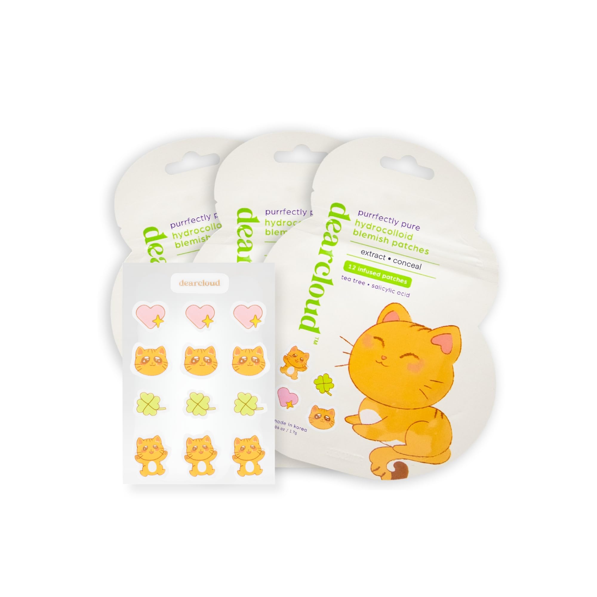 dearcloud Hydrocolloid Patches 36ct  Niacinamide (Purrfectly Pure)