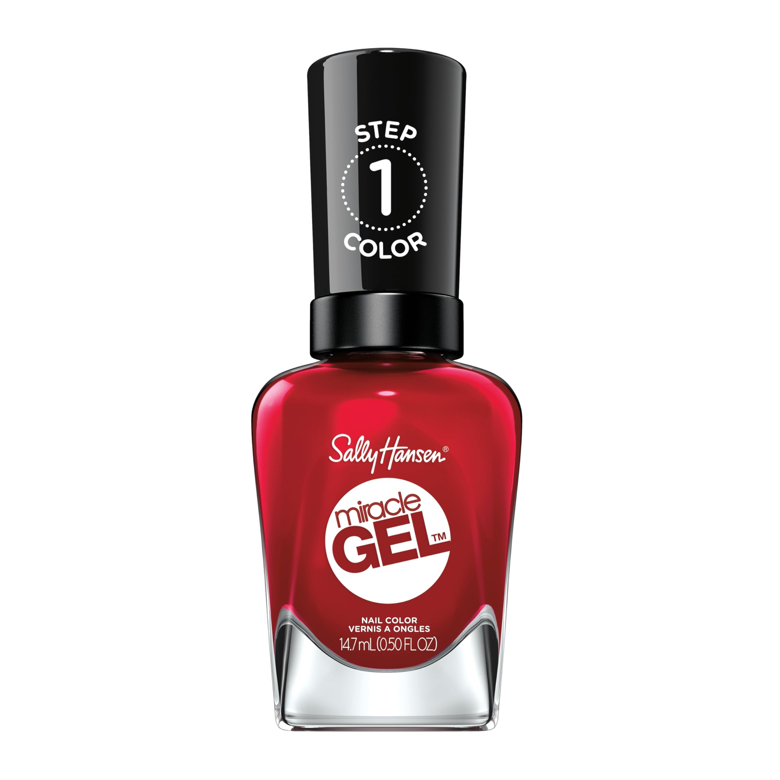 Sally Hansen Miracle Gel, Rhapsody Red, Long Lasting, Gel-Like Formula, No UV Lamp Needed, Red Nail Polish
