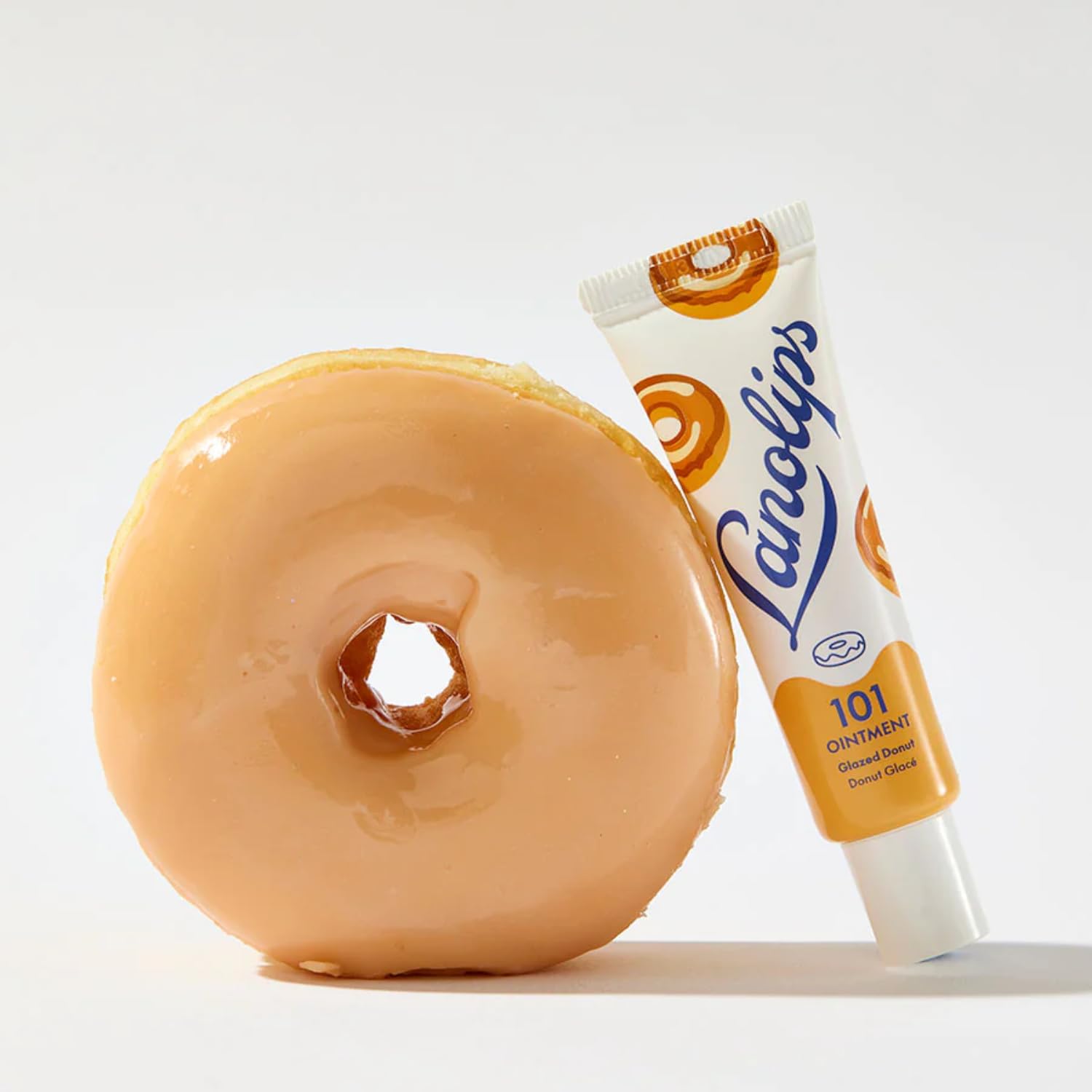 Lanolips 101 Delicious Glazed Donut - Lip Balm with Vitamin E Oil and Lanolin for Lip Hydration - Naturally Flavored Lanolin Lip