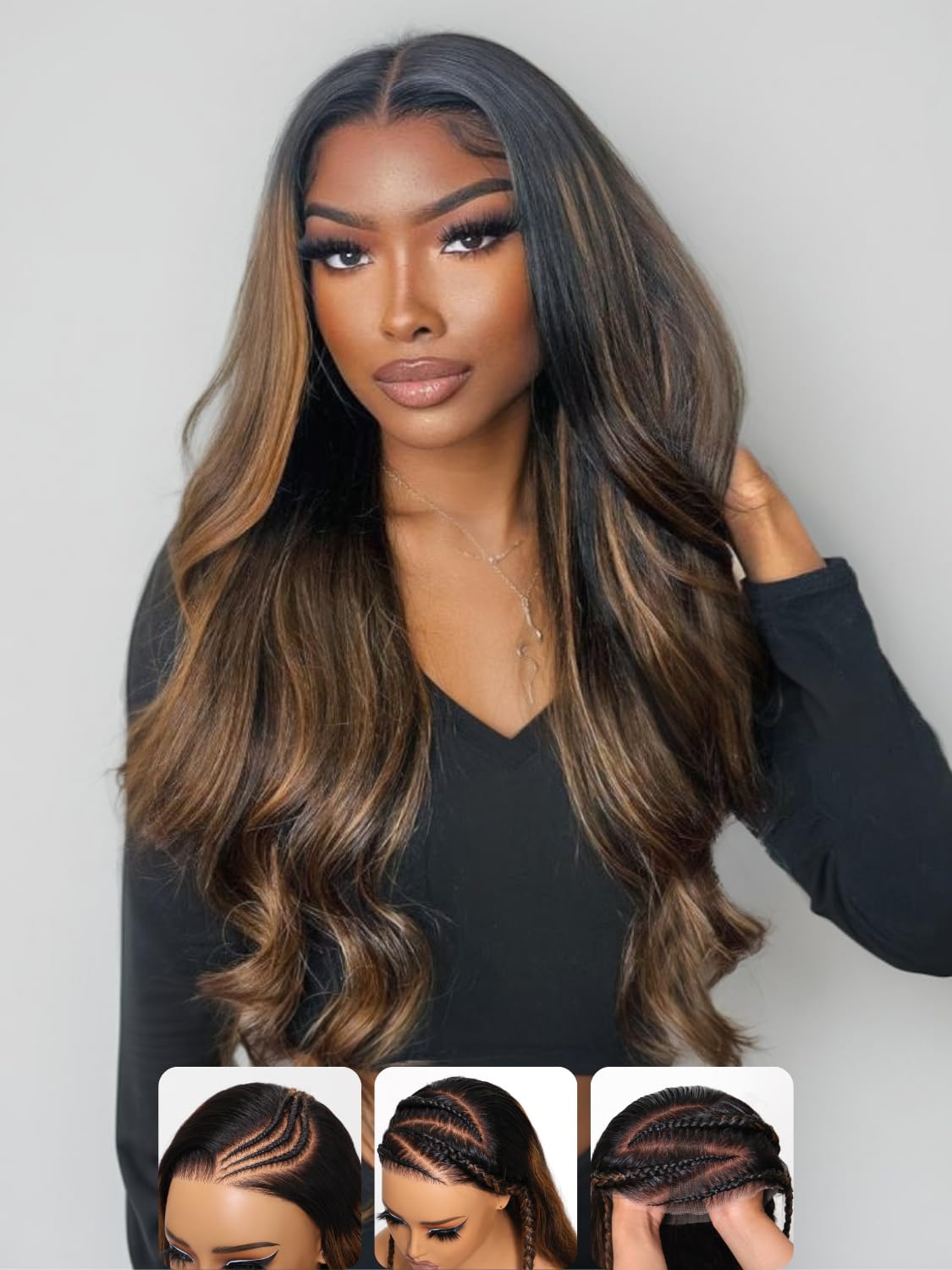Nadula Bye Bye Knots Glueless Pre Everything Wig Balayage Brown Body Wave 7x5 Pre Cut HD Lace Front Wigs Human Hair Pre Plucked 