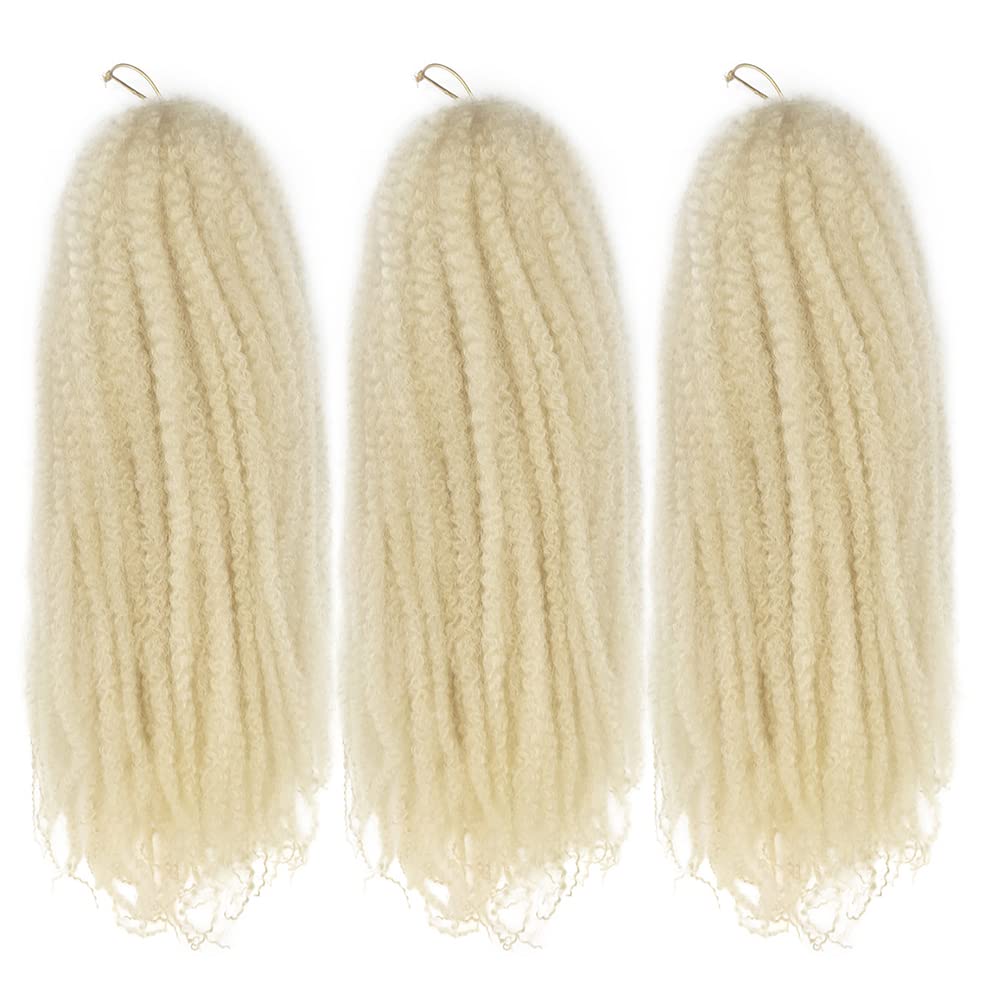KGBFASS 24inch Blonde Marley Braiding Hair Long Kinky Curly Marley Twist Braiding Hair for Faux Locs Box Braids Crochet Hair Ext
