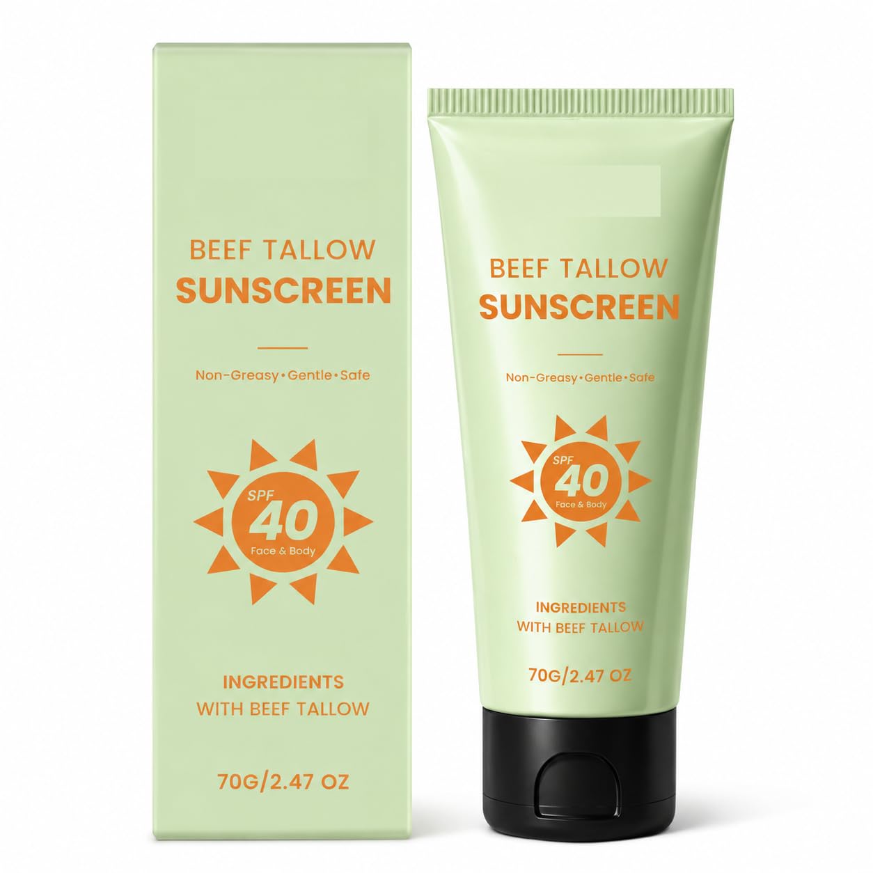 Daily SPF 40 Sunscreen Cream, 70g / 2.47oz  Lightweight NonGreasy Sun Care Lotion for Face & Body