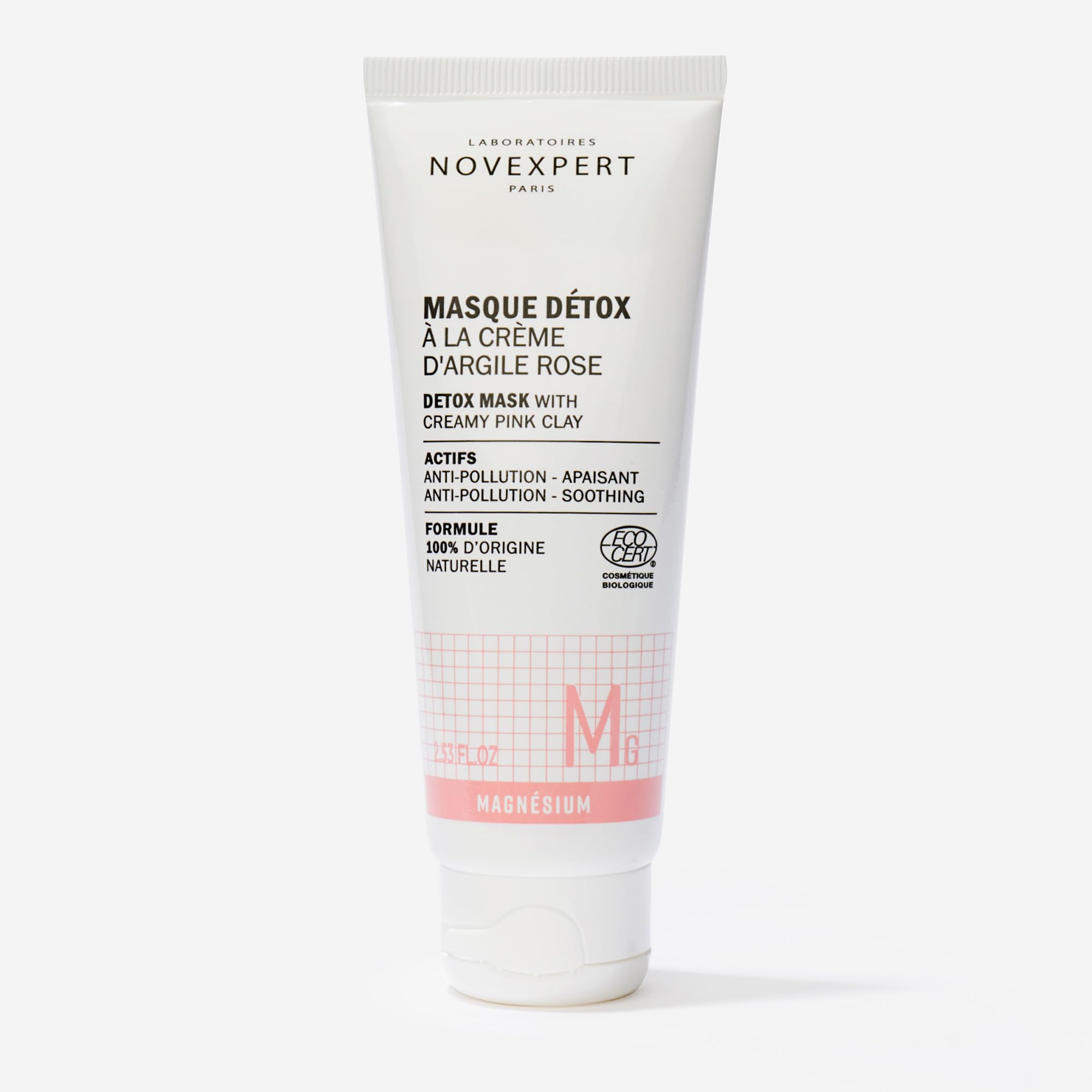 Novexpert Detox Mask With Creamy Pink Clay - Cleanses Facial Pores From Impurities And Excess Oil - Skin Feels Fresh And Oxygena
