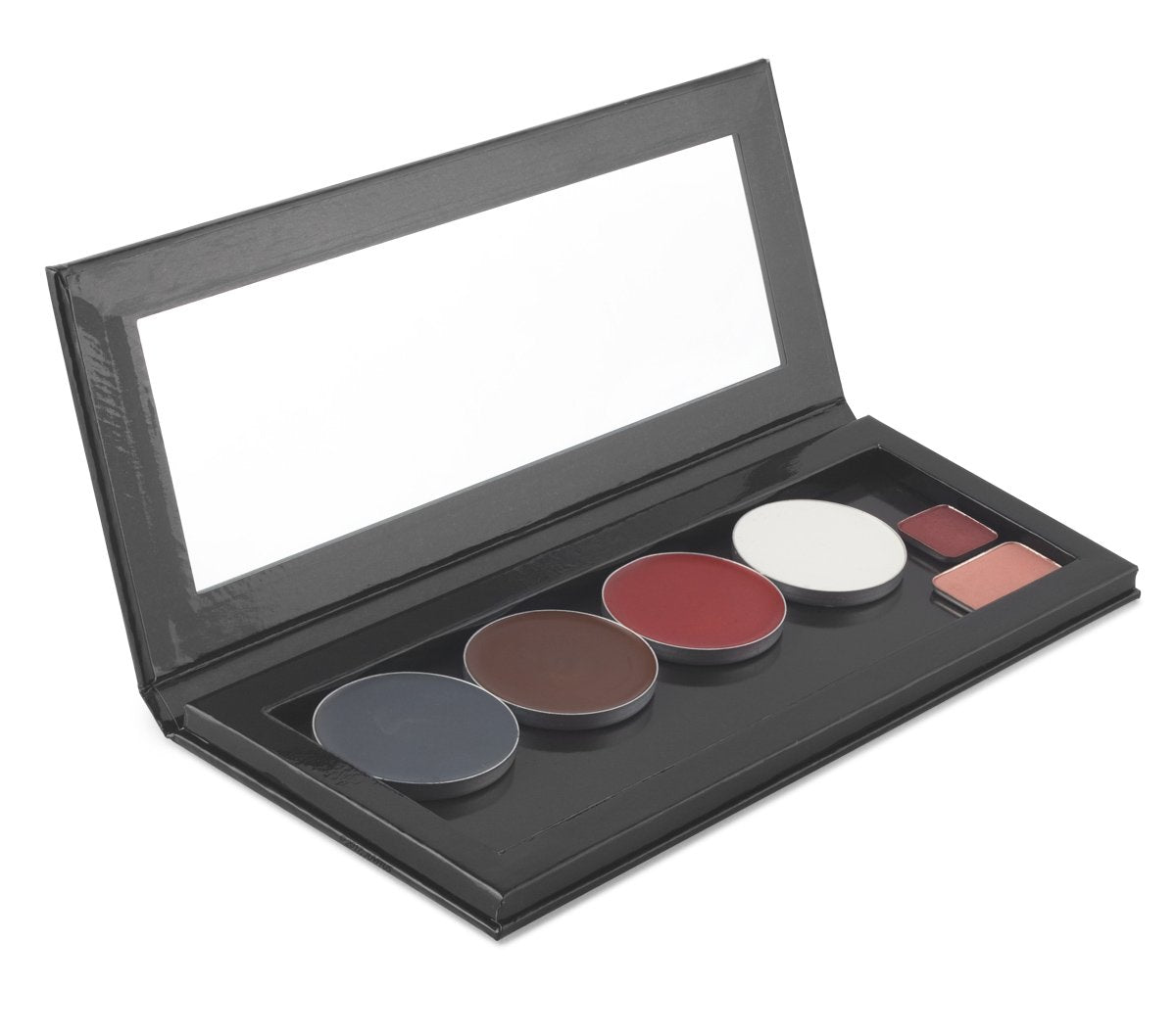 Empty Customizable Makeup Palette with Mirror and 10 Metal Stickers - Medium Size for Eyeshadows, Highlighters and Blushes