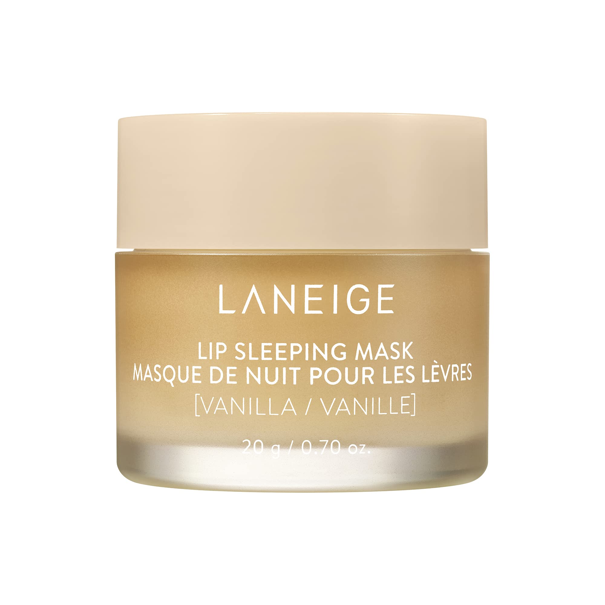 LANEIGE Lip Sleeping Mask - Vanilla, 0.7 oz, Nourishing & Hydrating with Vitamin C, Clear