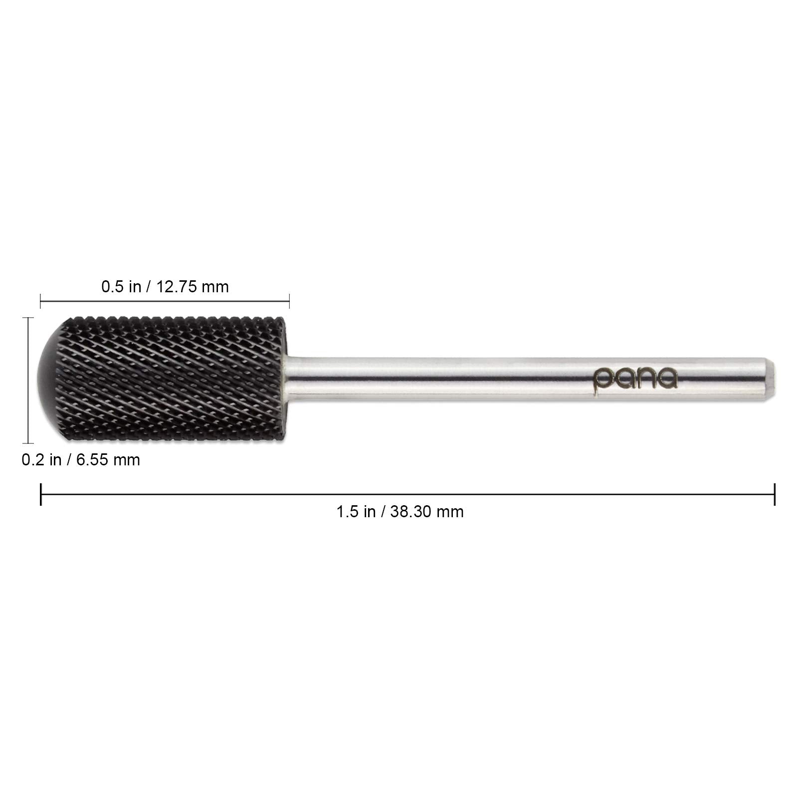 Usa Pana 3/32'' Smooth Round Top Carbide Small & Large Variation - Grit Size: (5Xc To Extra Fine) (Fine, Large Barrel - Dlc Blac
