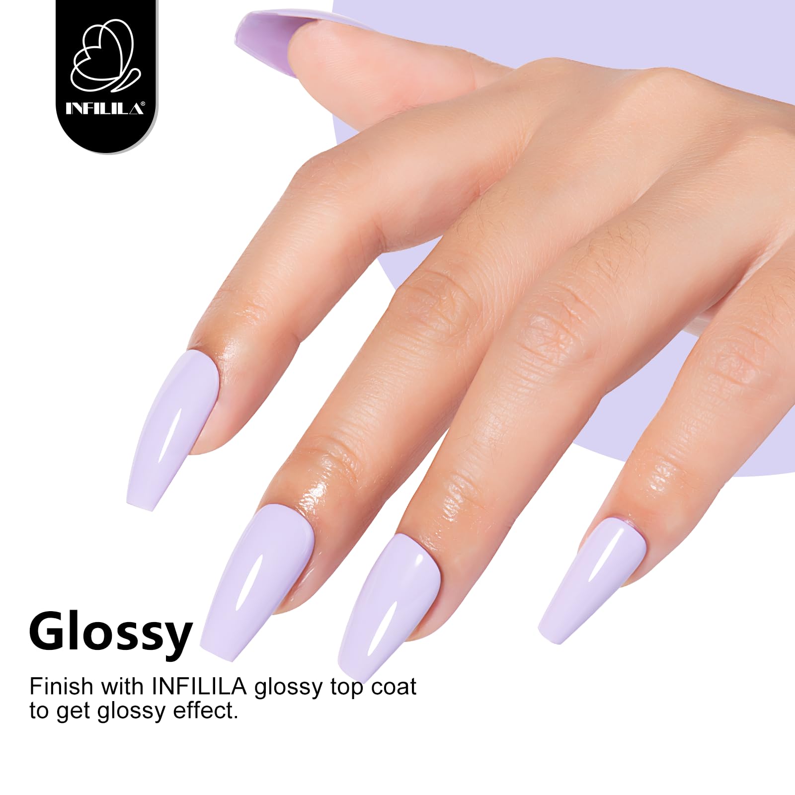 Nxj Infilila Lavender Purple Gel Nail Polish, 15Ml Lilac Purple Nail Gel Soak Off Uv Led Nail Lamp Gel Polish Nail Art Manicure