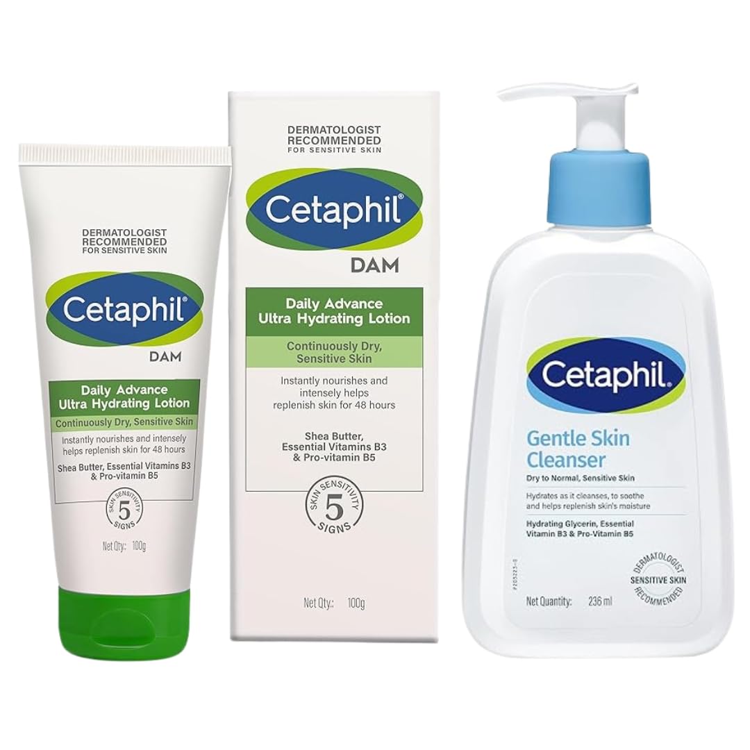 Cetaphil Gentle Skin Cleanser 236 Ml And Dam 100G Combo