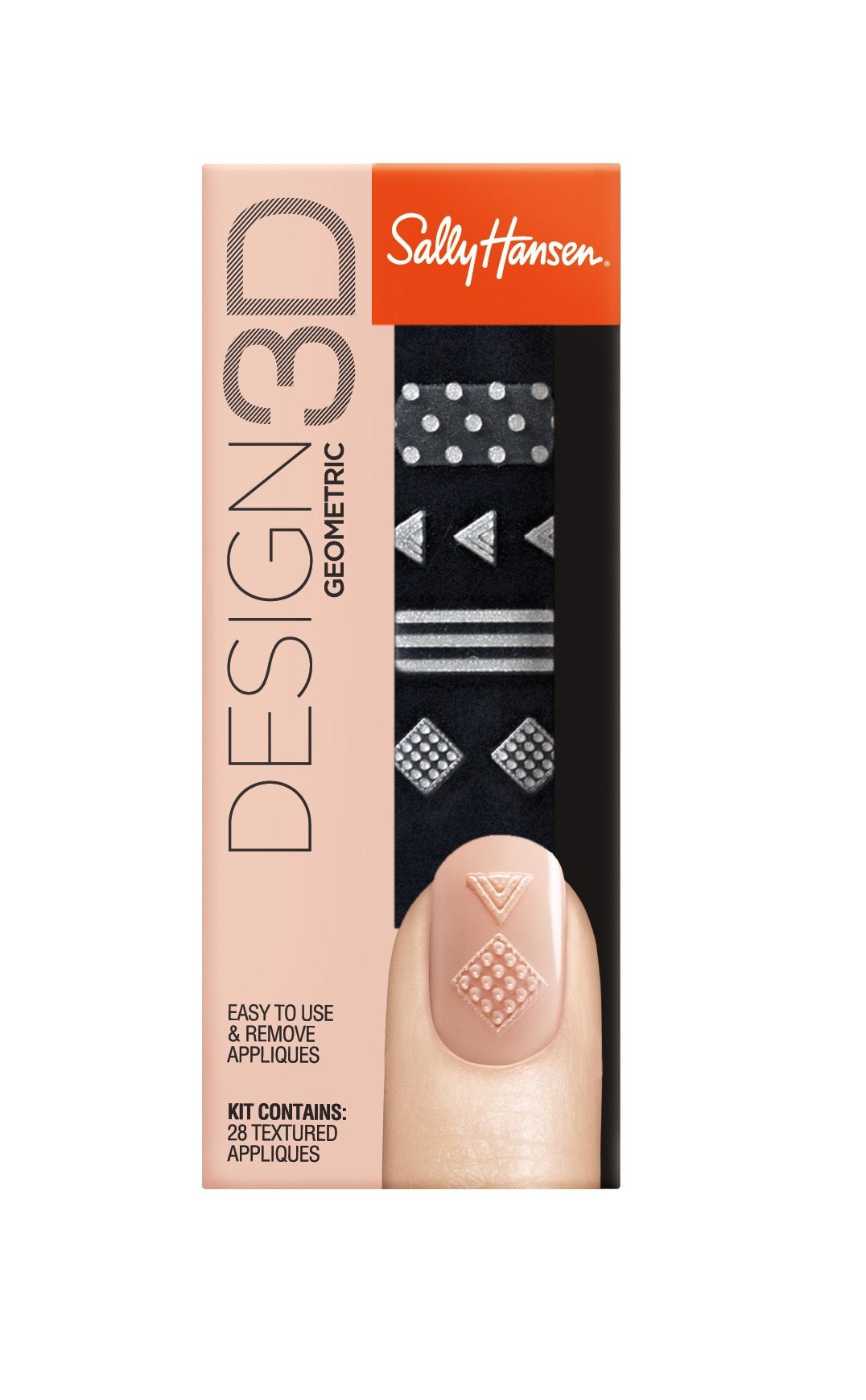 Design 3D Nail Sticker - 300 Geometric By Sally Hansen For Women -28 Pc Sticker