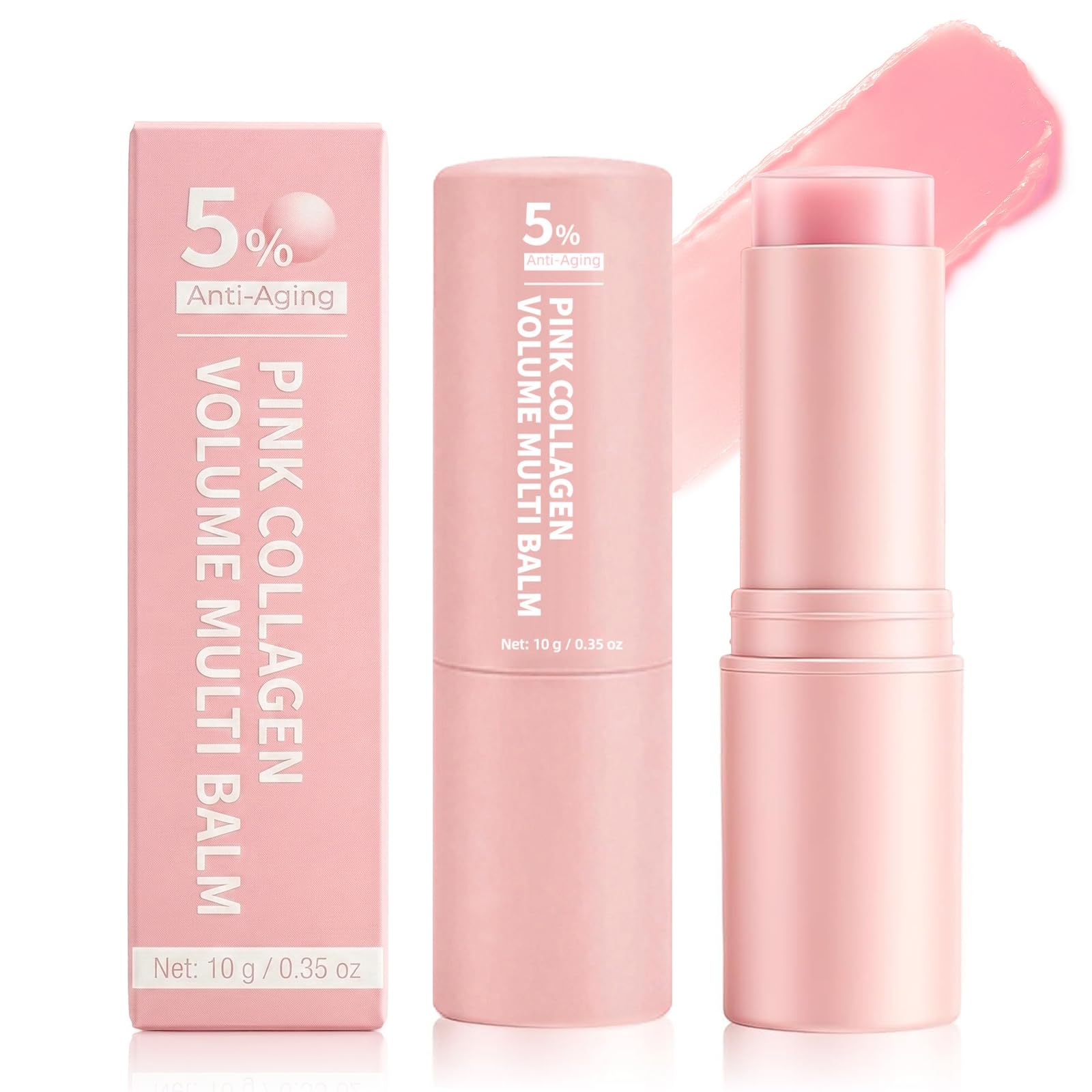 PDRN Pink Collagen Volume Multi Balm Stick 2 Pack, Hydrating Face Balm