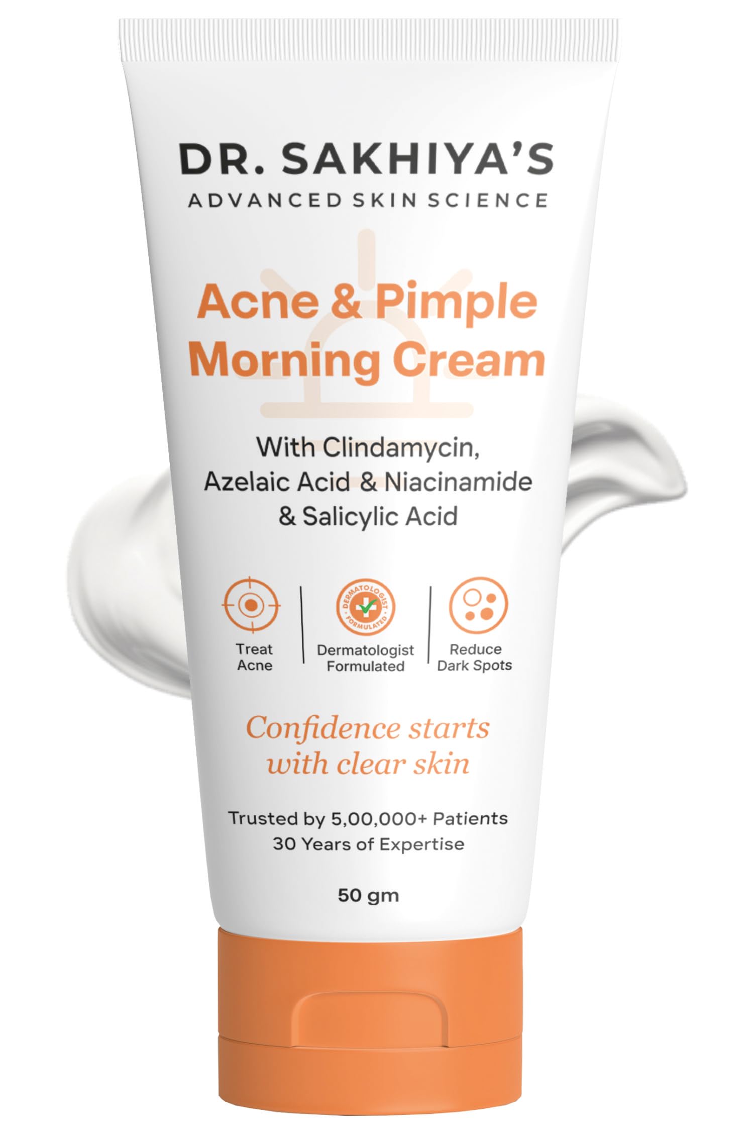 Dr. SakhiyaS Acne & Pimple Morning Cream (50Gm) For Oily & Acne-Prone Skin | 5% Azelaic Acid 5% Niacinamide 2% Salicylic Acid | 