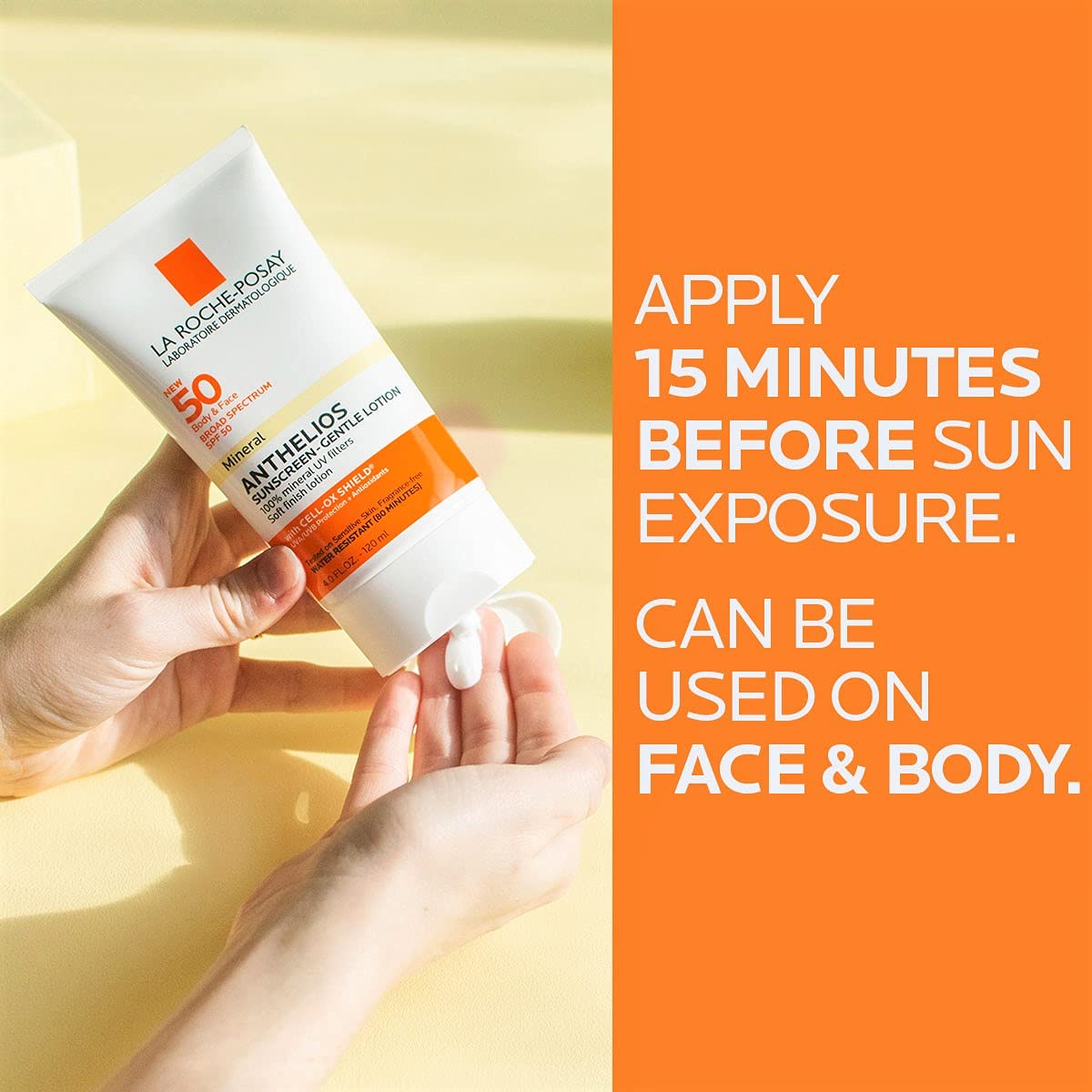 La Roche-Posay Anthelios Mineral Sunscreen Gentle Lotion Broad Spectrum Spf 50, Face And Body Sunscreen With Zinc Oxide And Tita