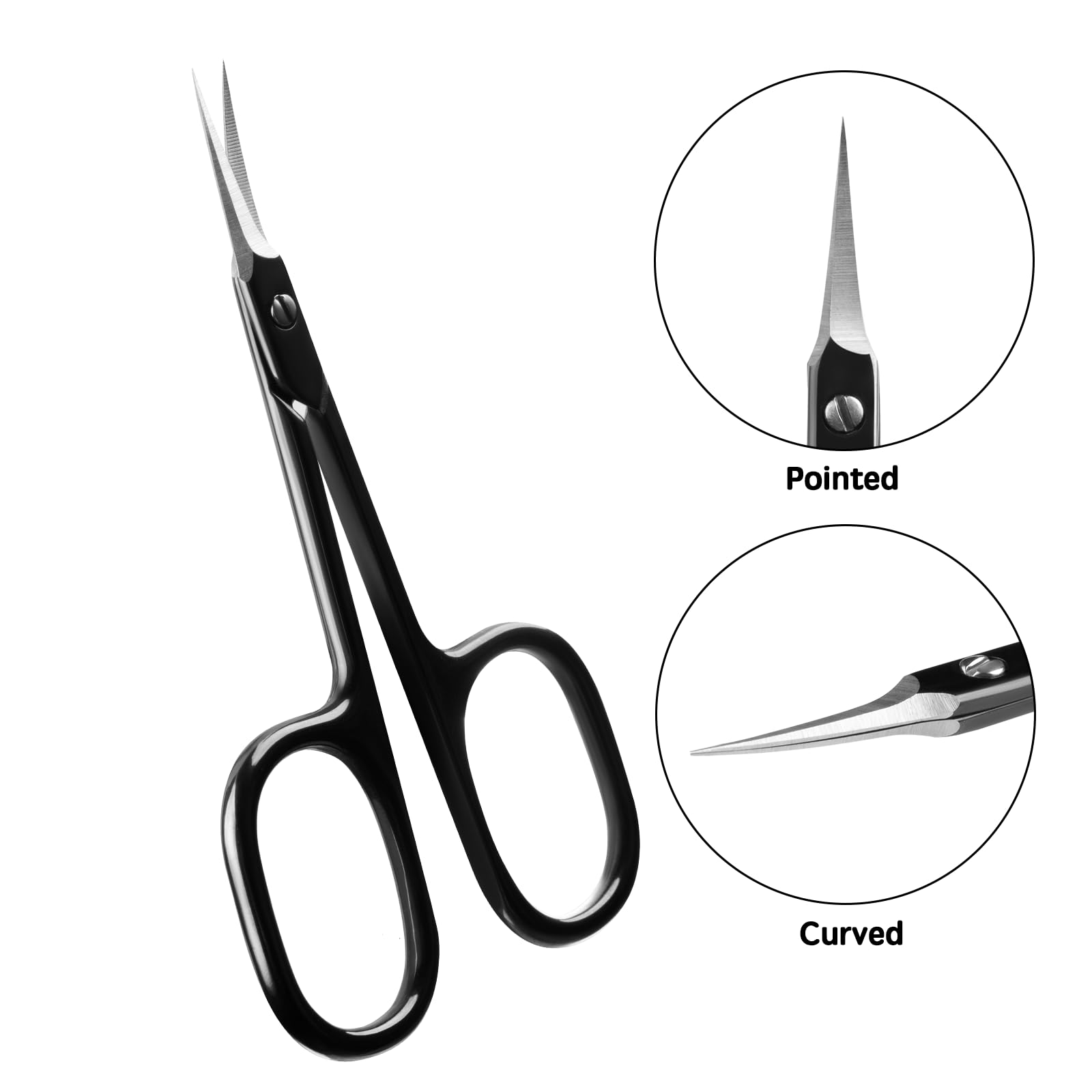 Velodios Professional Cuticle Scissors Extra Fine for Women and Men, Upgraded Curved Precise Pointed Tip Grooming Scissors for T