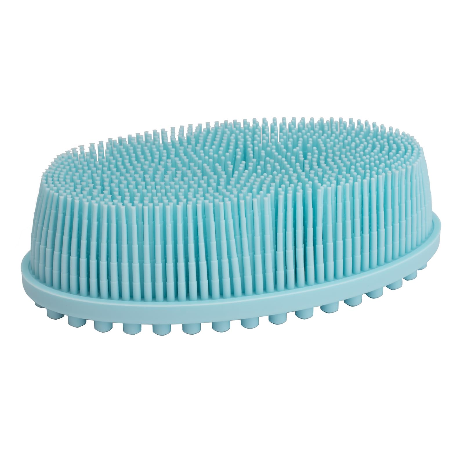Dnc Exfoliating Silicone Body Scrubber Shower Bath Body Brush Easy To Clean, Lathers Well, Eco Friendly, Long Lasting (Blue)