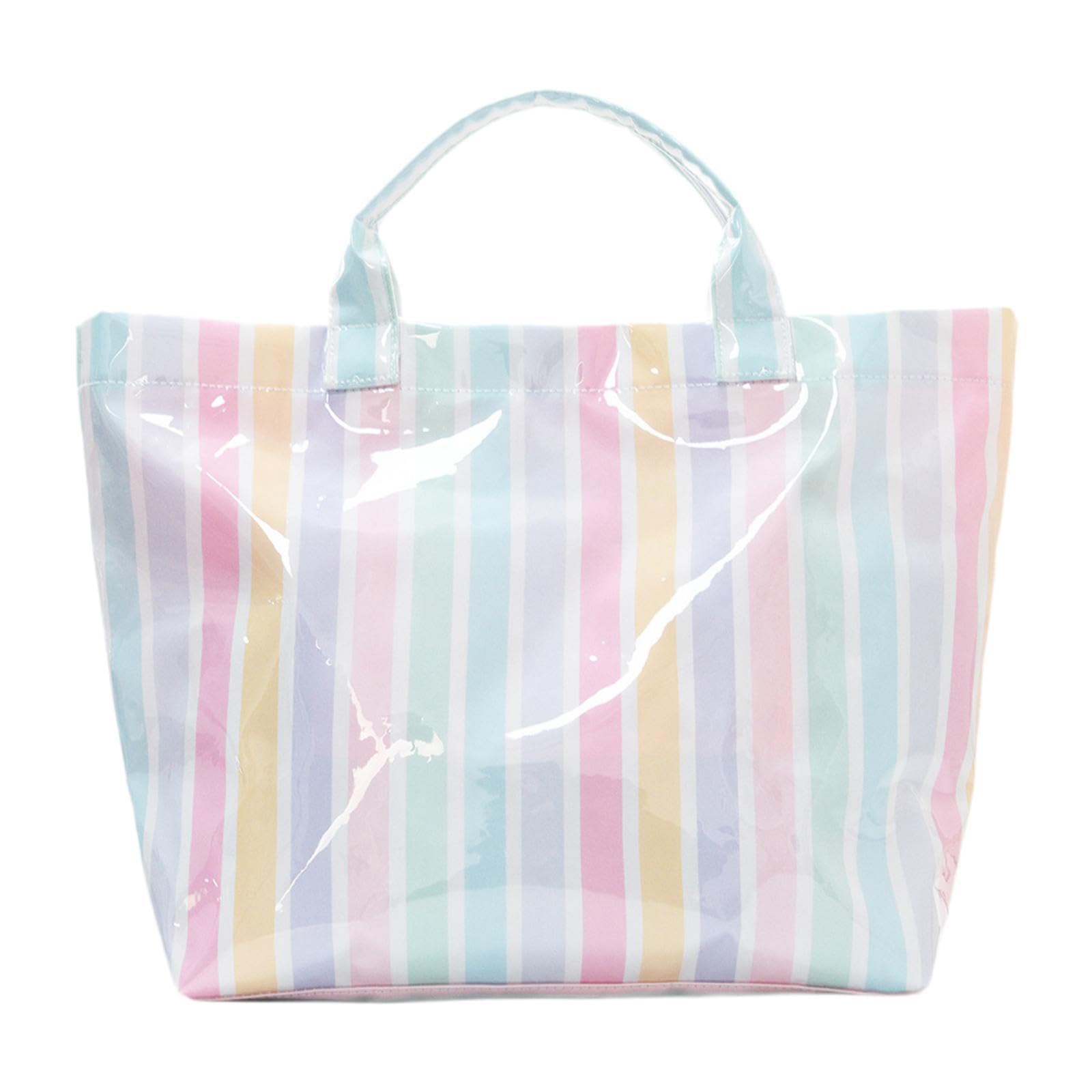 Enakshi (Label) Pexorva Waterproof Tote Bag Hobo Purse Casual Beach Bag For Shopping Business Travel Rainbow Stripes|Clothing Sh