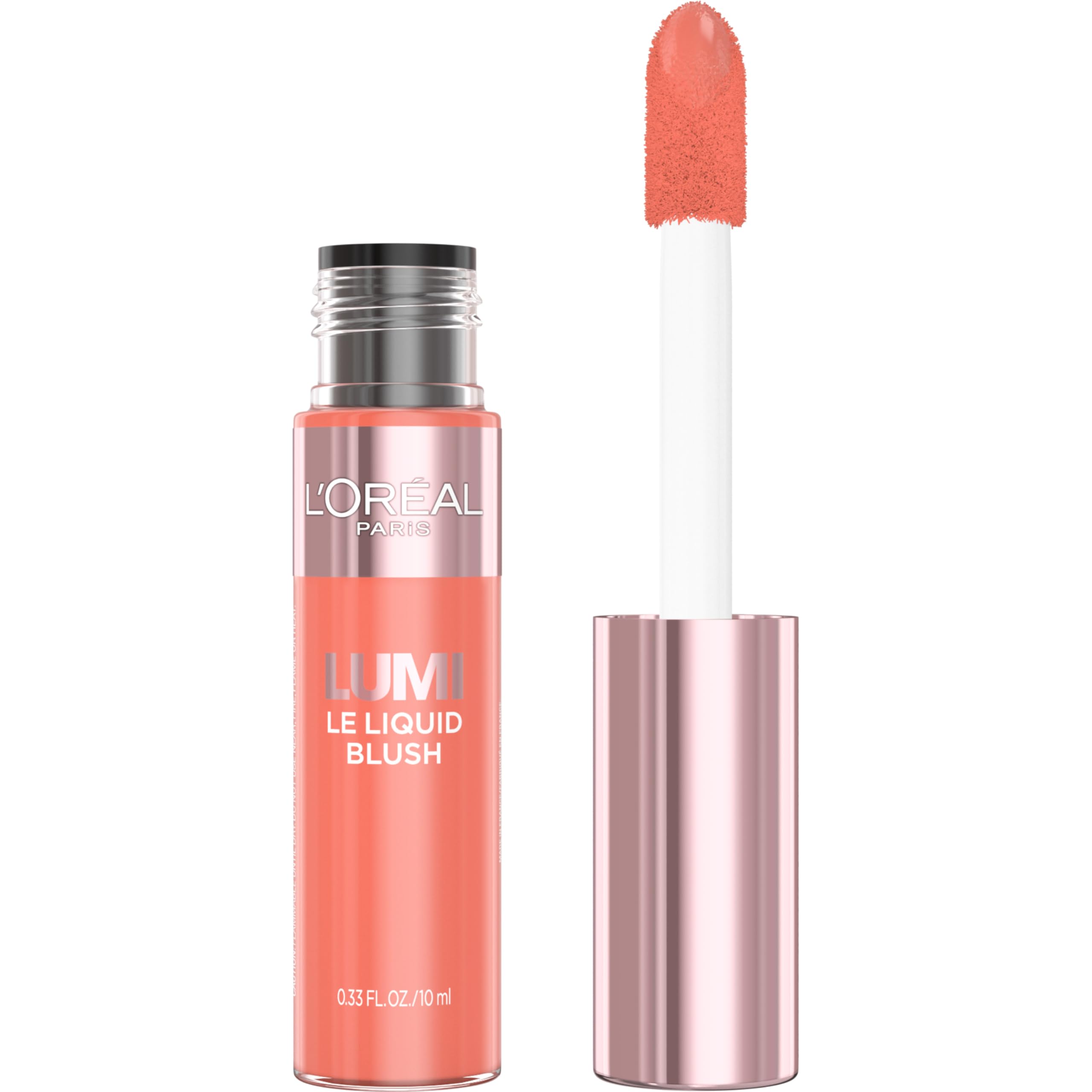 LOr  al Paris True Match Lumi Le Liquid Blush, Intense Lightweight Blush Formula With Liquid Pigments, Dewy Rich Coral, 0.33 Fl 