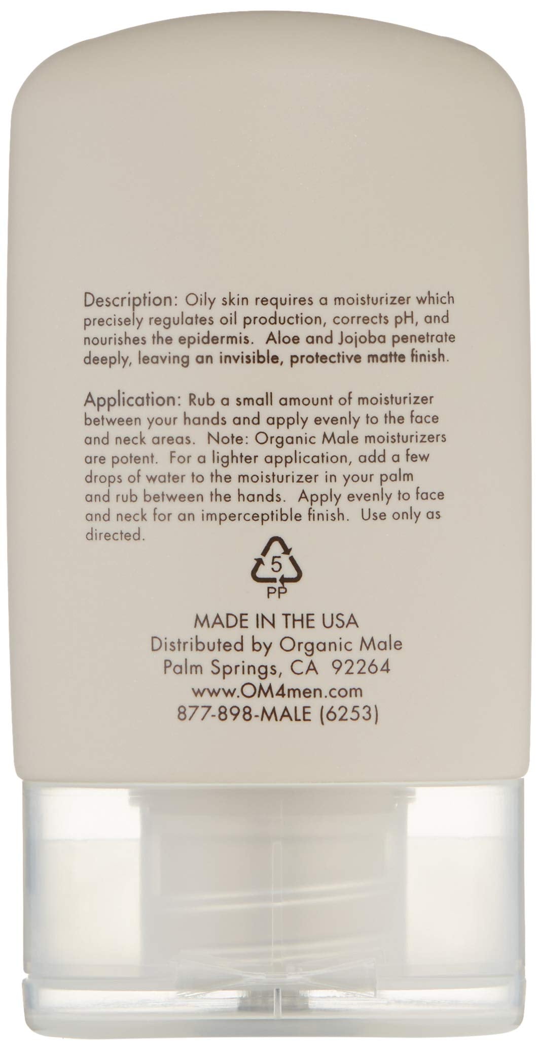 Organic Male OM4 Oily Step 4: Weightless Equalizing Moisture Complex, Moisturizer for Oily Skin to help reduce shine and breakou
