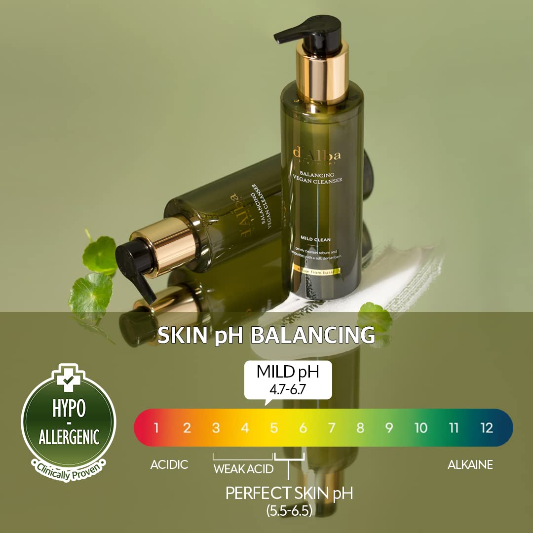dAlba Italian White Truffle Mild Skin Balancing Vegan Cleanser, Hydrating and Calming Cleanser, Mild pH Cleanser with White Truf