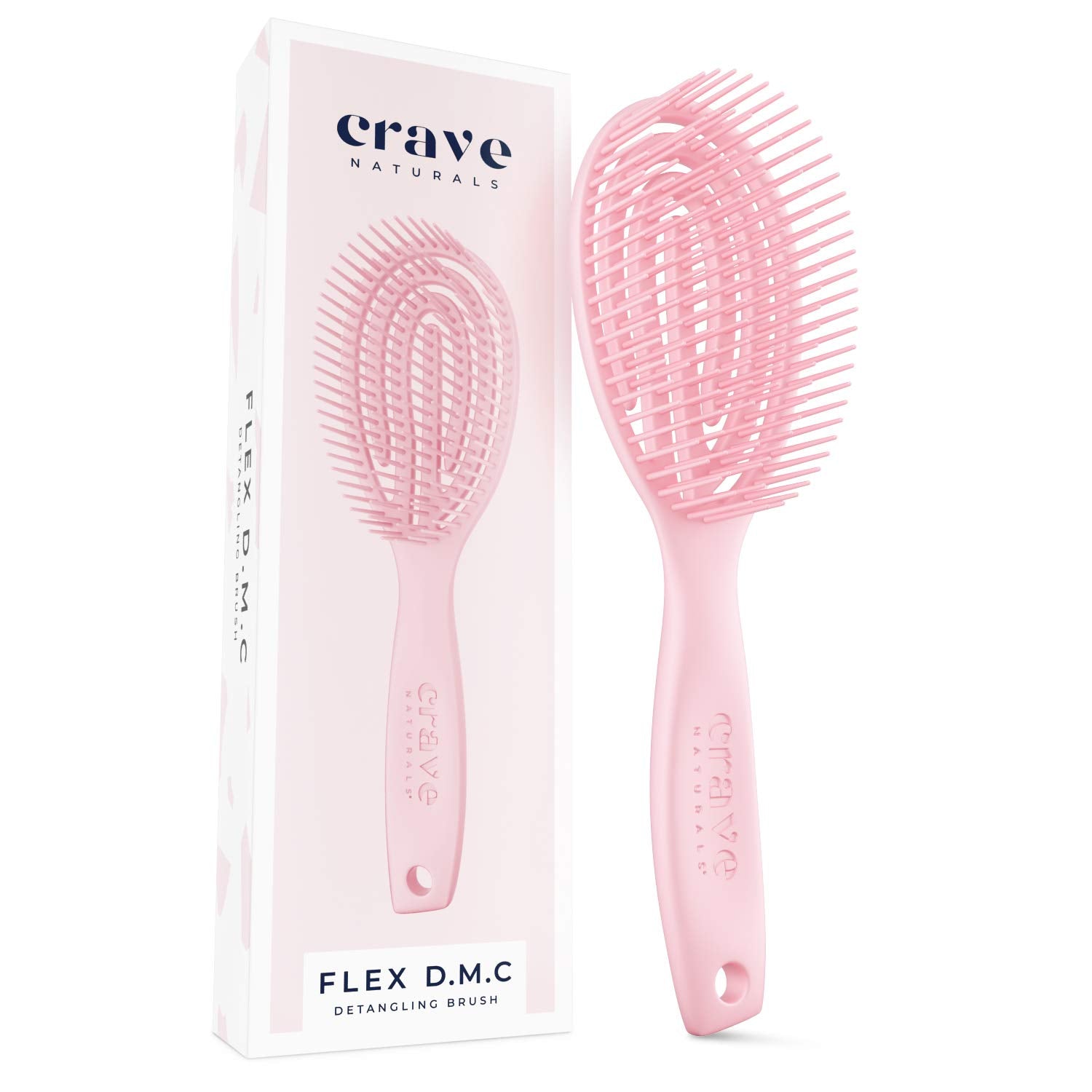 Crave Naturals FLEX DMC Detangling Brush for Natural Textured Hair - Flexible Hair Brush Detangler for Curly, Frizzy, Thick Hair