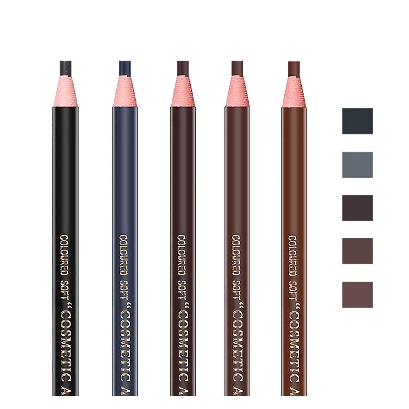 5Pcs Microblading Pencil Waterproof Eyebrow Peel-Off Pencil Pull Cord Microblading Supplies Brow Lamination Pencil Set For Marki