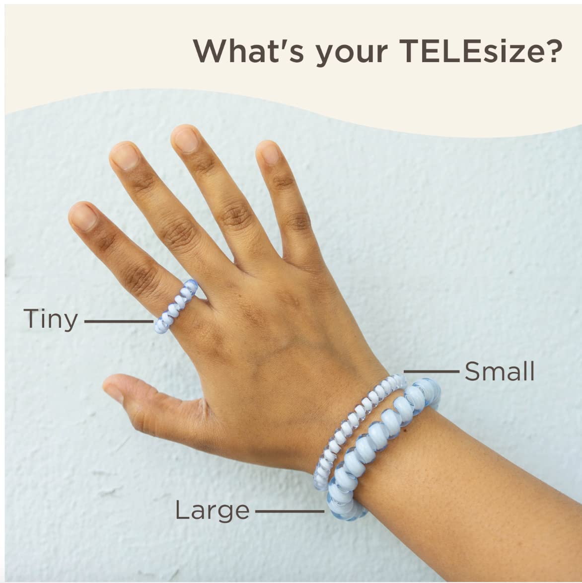 Teleties - Large Spiral Hair Coils - Ponytail Holder Hair Ties For Women - Phone Cord Hair Ties - Strong Grip, No Rip, Water Res