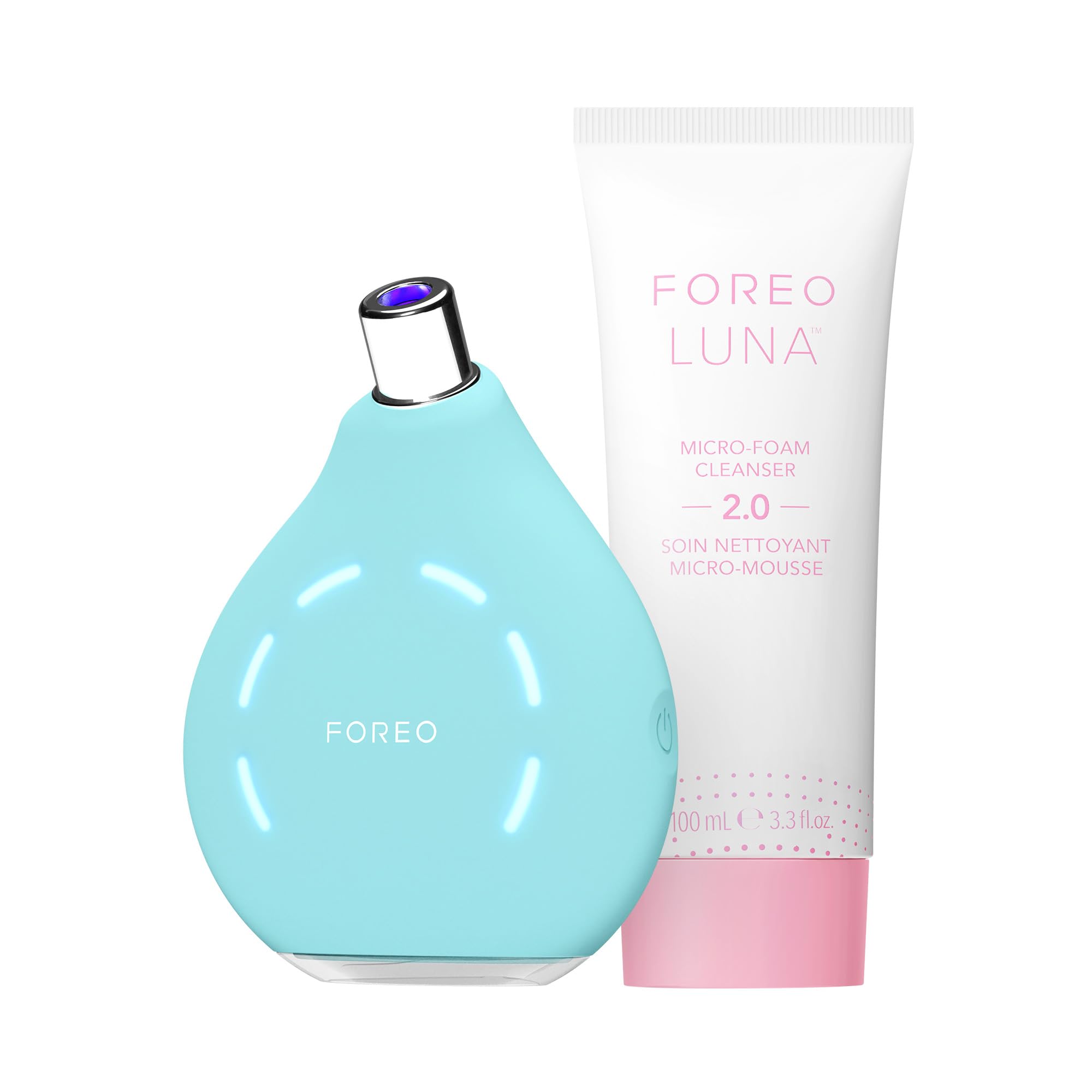 FOREO Blackheads Suck KIWI Bundle - Whitehead & Black Head Remover for Face + LUNA Micro-Foam Cleanser 2.0, 3.5 oz - Vacuum Skin