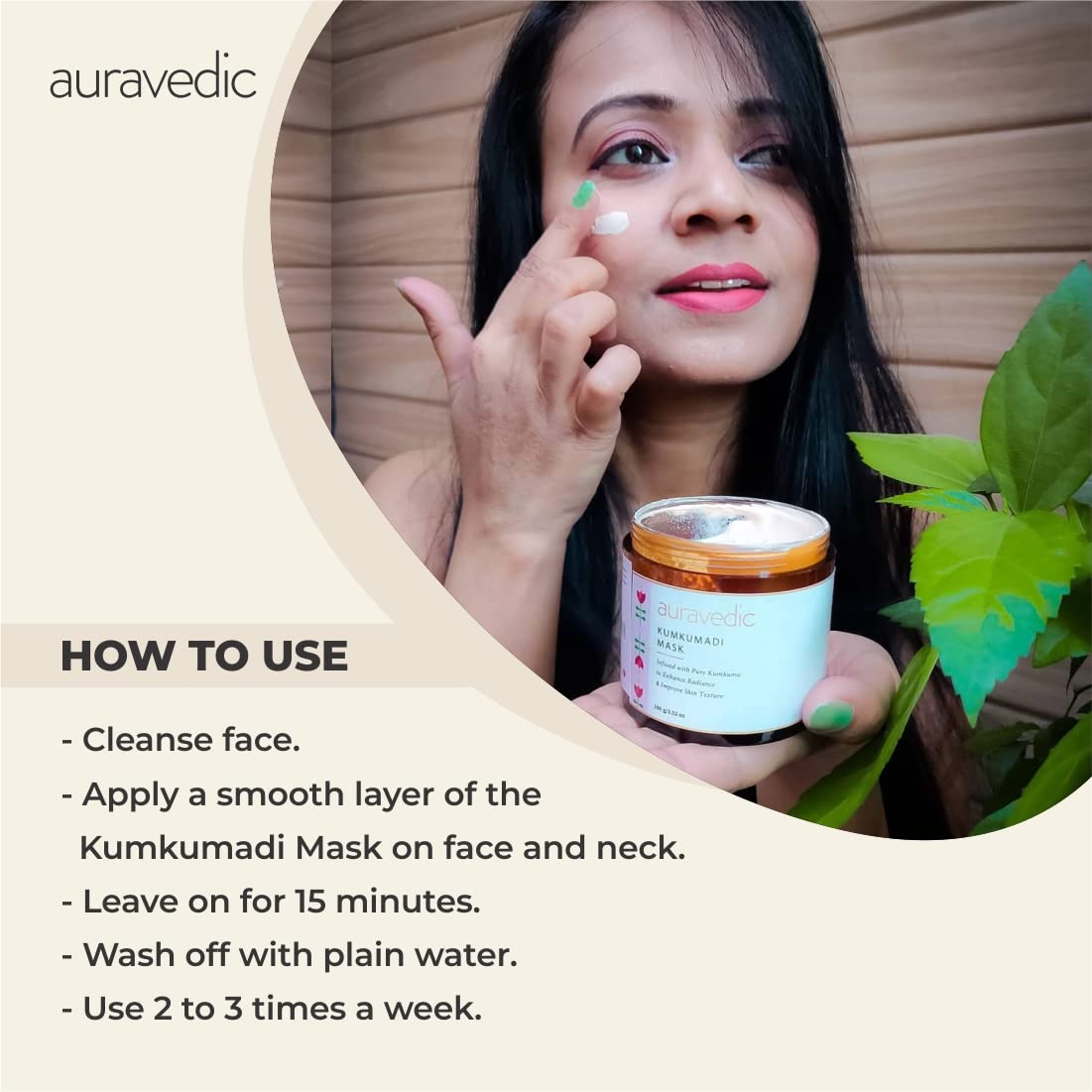 Auravedic Kumkumadi Face Mask - 3.52 Ounce - Radiant Skin Enhancer
