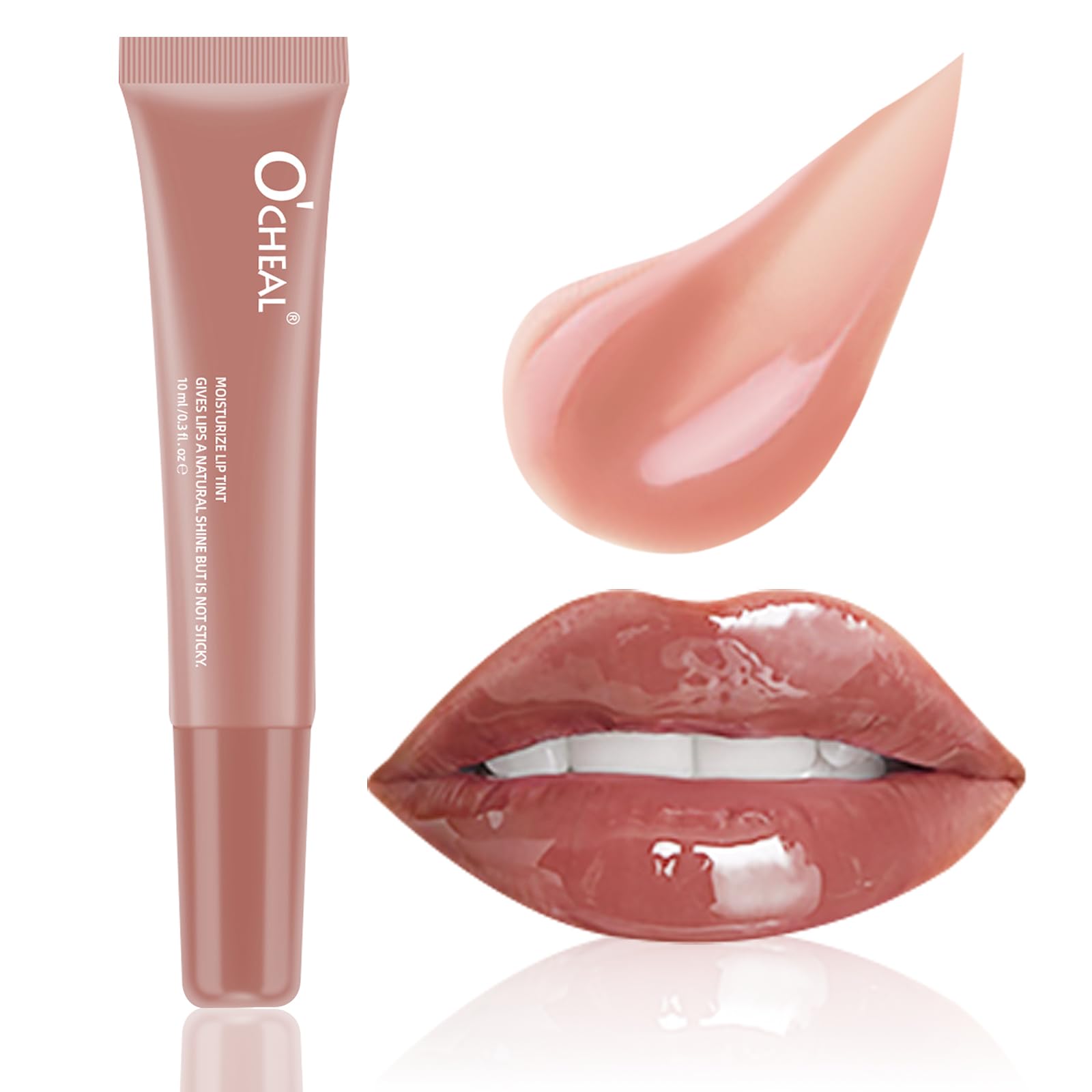 OCHEAL Hydrating Lip Oil for Women, Tinted Lip Gloss with Plumping