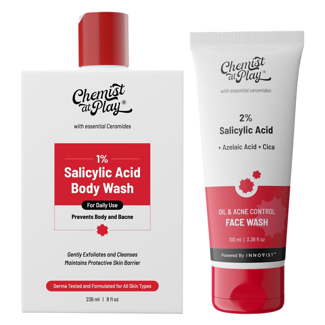 Chemist At Play 1% Salicylic Acid Body Wash 236Ml | Exfoliating Shower Gel | Prevents Body Acne, Bumpy Skin & Deep Cleanses Skin