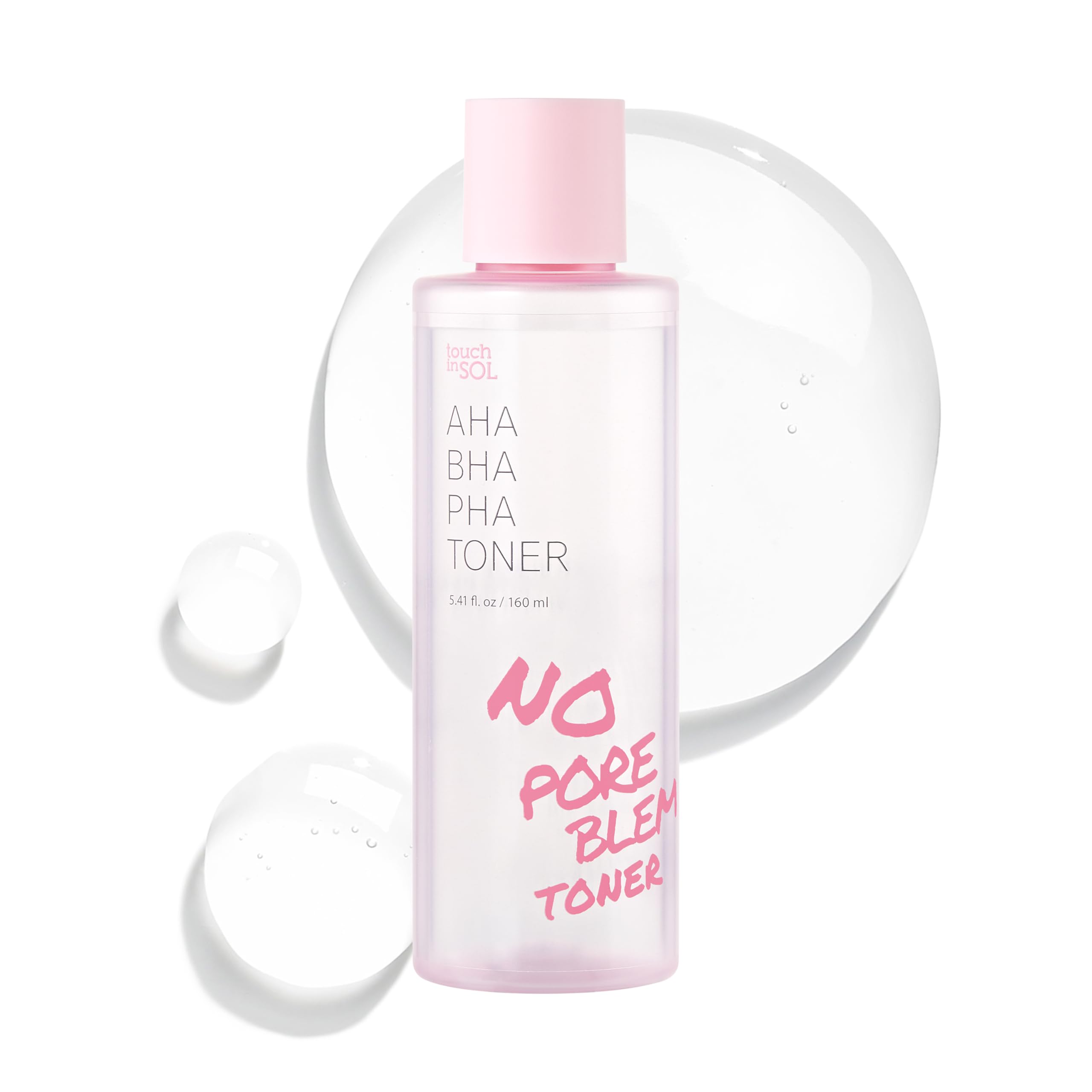 TOUCH IN SOL No Poreblem AHA BHA PHA Toner - Glycolic & Salicylic Acid Liquid Exfoliator - Makeup Prep & Pore Cleanser - Exfolia