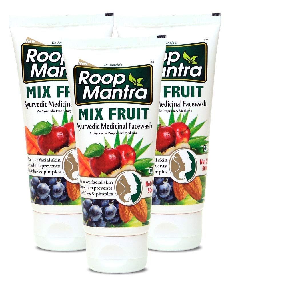 Roop Mantra Herbal Mix Fruit Face Wash For Men And Women, 50Ml (Pack Of 3)