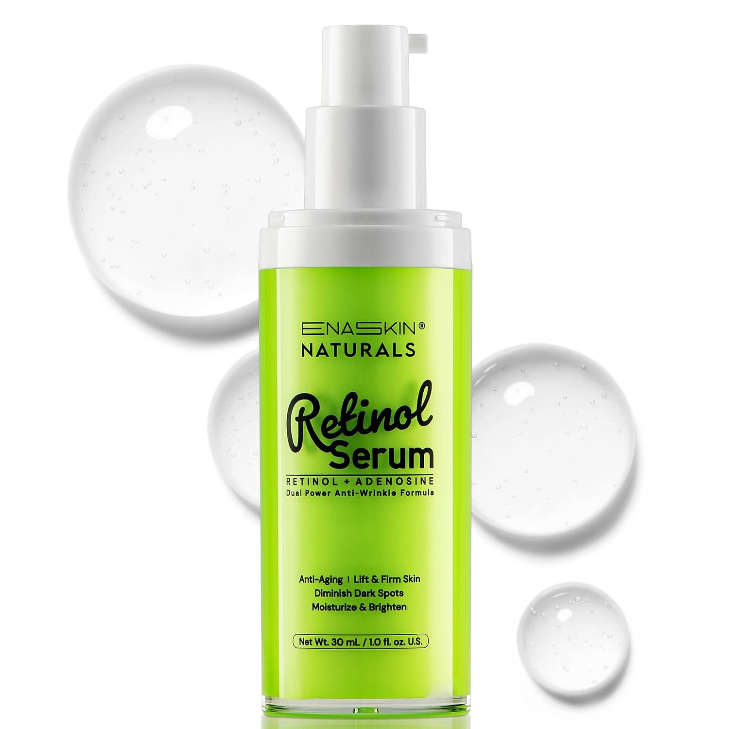 Retinol Serum for Face  AntiAging for Fine Lines & Wrinkles, Firms & Hydrates, Hyaluronic Acid & Peptides, Night Moisturizer S