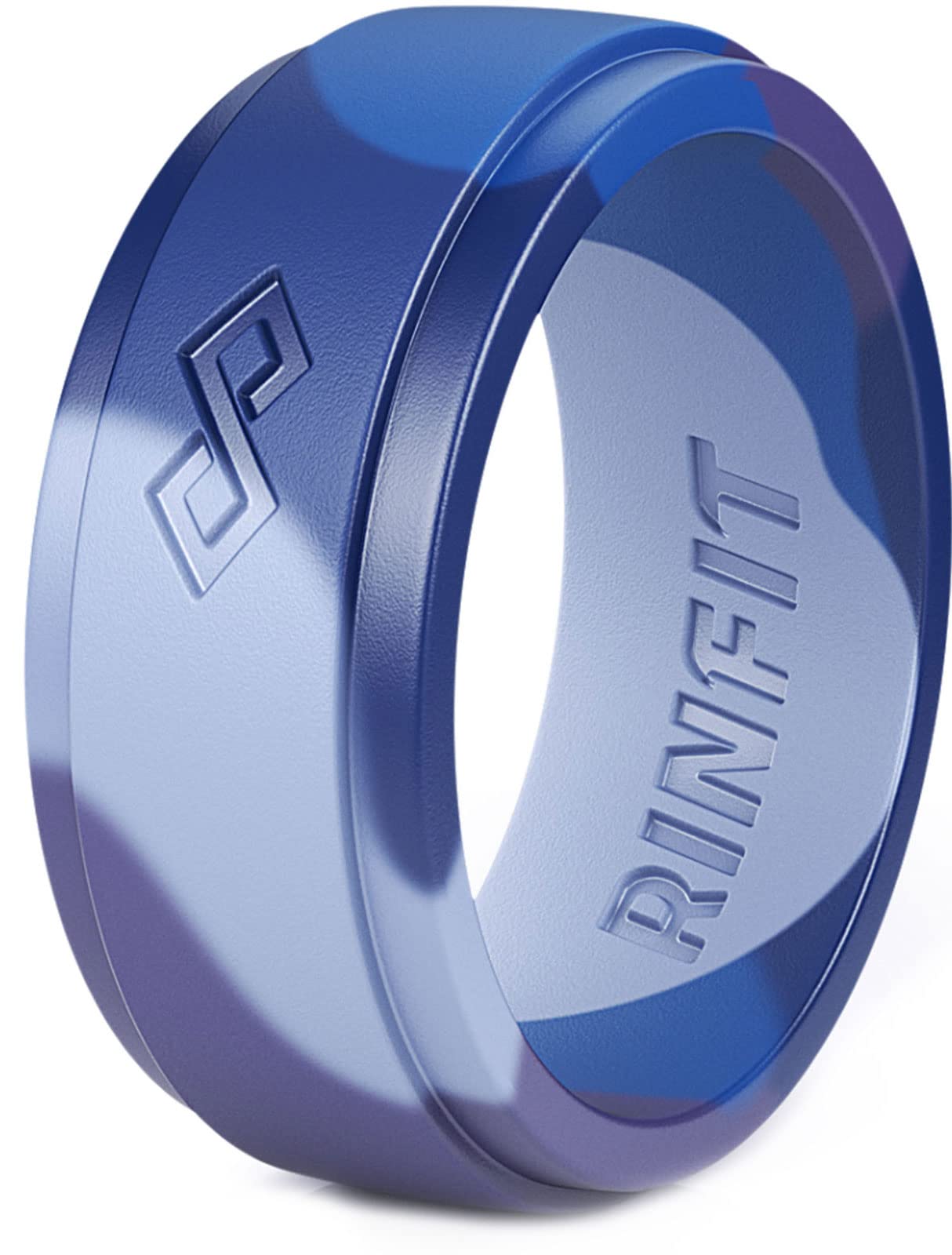 Rinfit Silicone Rings for Men and Women - Mens and womens Silicone Wedding Bands - Infinity Ring with 2 Layers - Rubber Wedding 