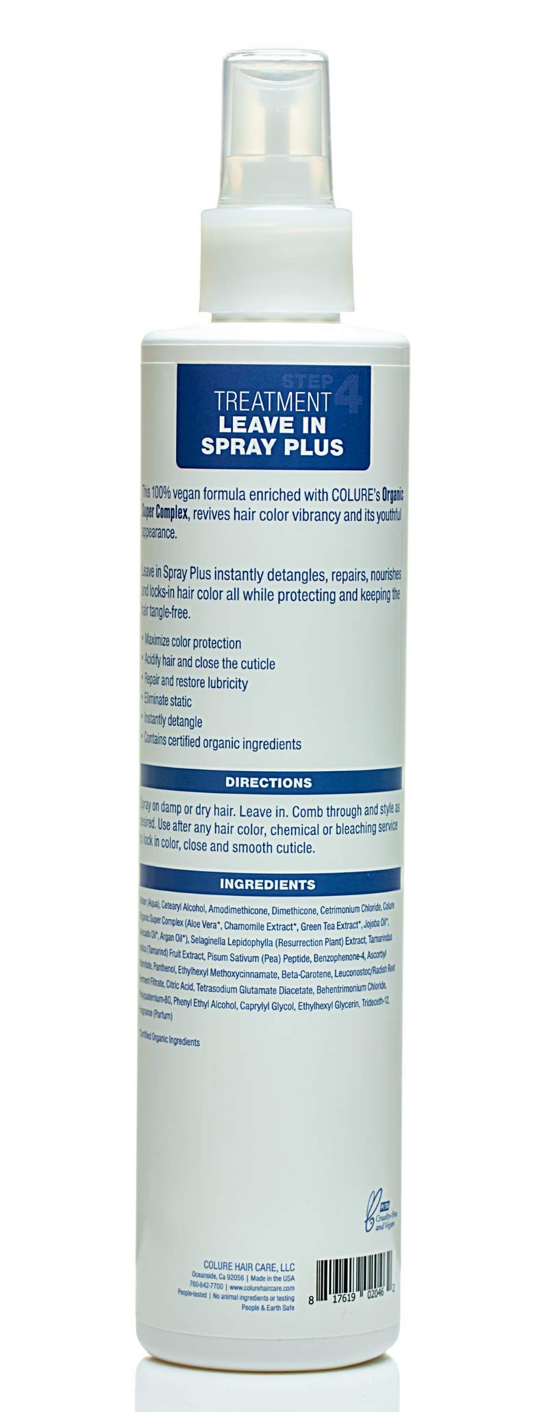 COLURE Leave-In Spray Plus Instantly Detangles, Repairs, Nourishes, and Locks-In Hair Color.