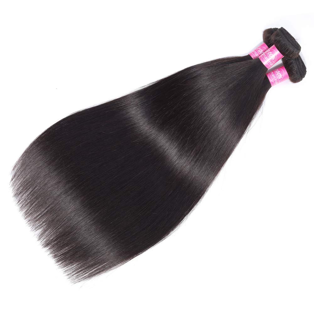 Fq Straight Hair One Bundle 24 Inch 100% Unprocessed Peruvian Virgin Human Hair Straight Bundles Double Weft Straight Human Hair