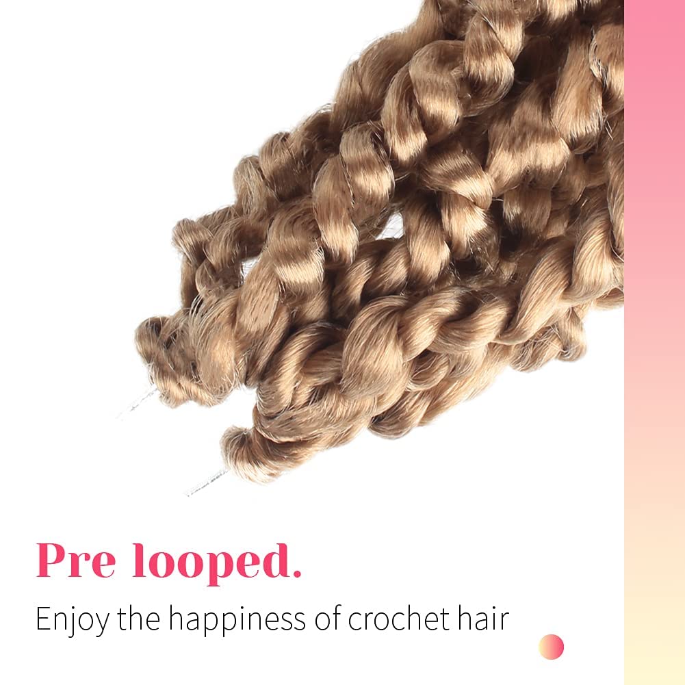 The BOHOBABE Pre-twisted Passion Twist Crochet Hair 6 Inch Short Pre-looped Crochet Passion Twist Braiding Hair 8 Packs (27#)
