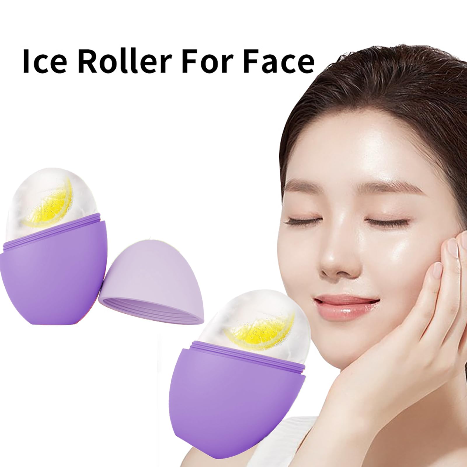 Ice Roller for Facial Eyes Body, FantasyDay Reusable Silicone Ice Cube Mold Effectively Reduce Pores, Refresh & Brighten Skin, R